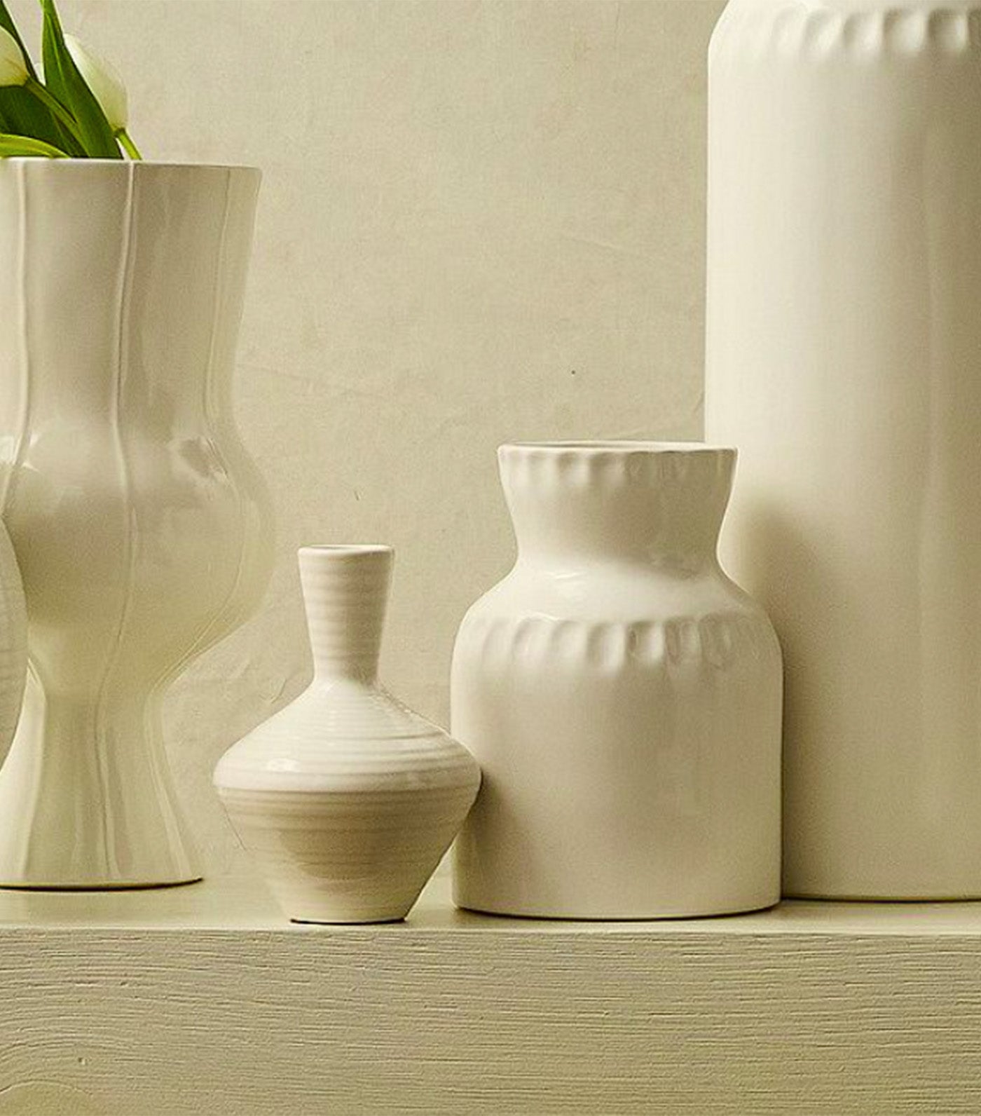 west elm Florist Ceramic Angled Bud Vase Alabaster