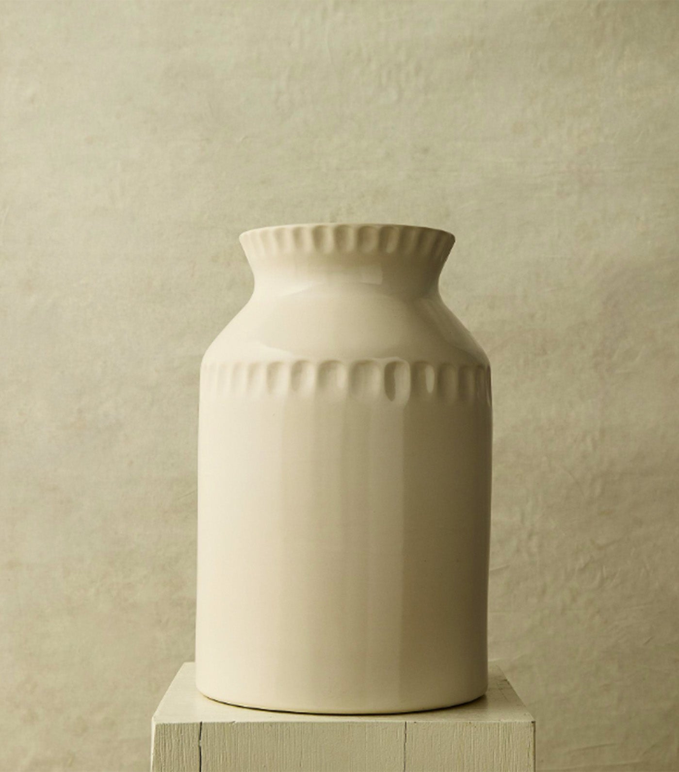 west elm Florist Ceramic Square Vase Alabaster