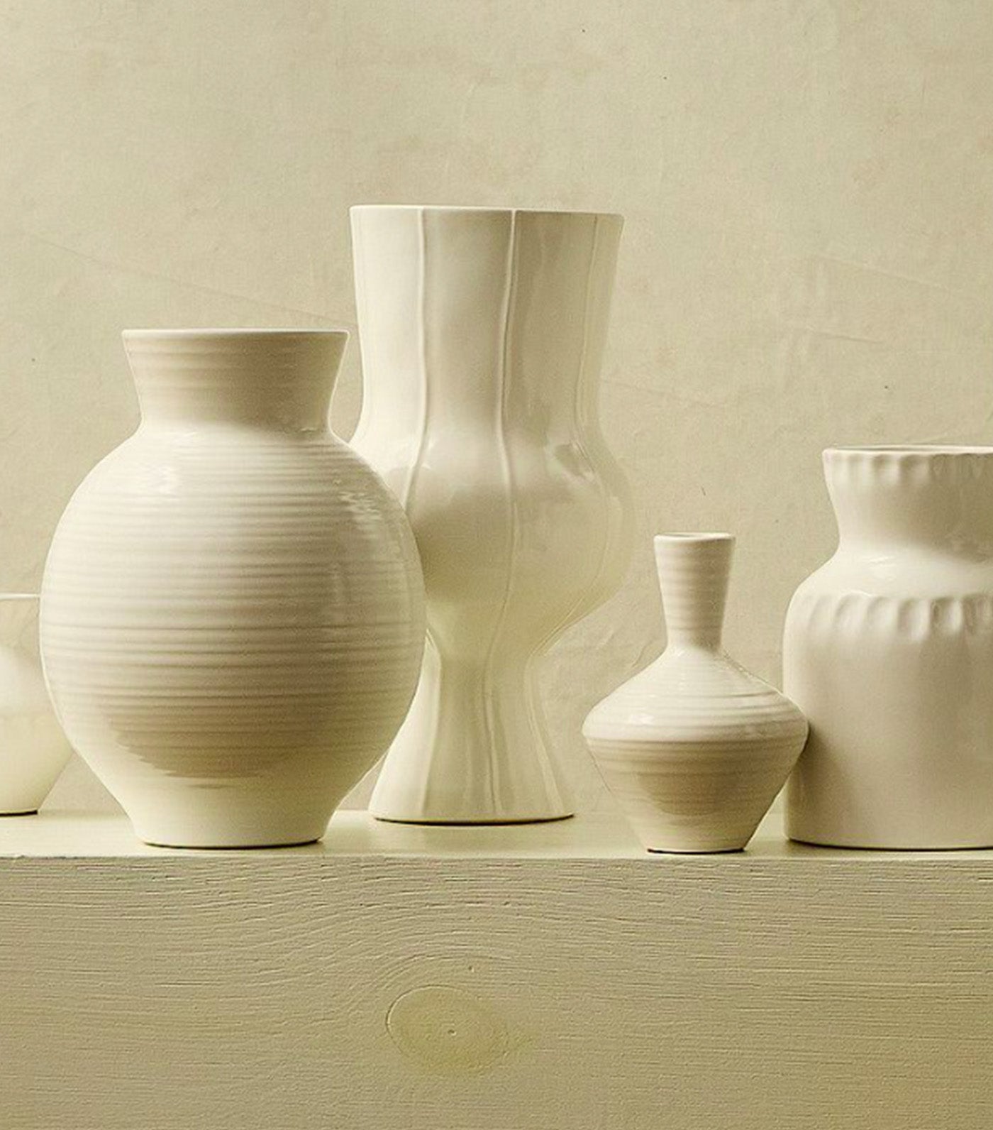 west elm Florist Ceramic Round Vase 2 Alabaster