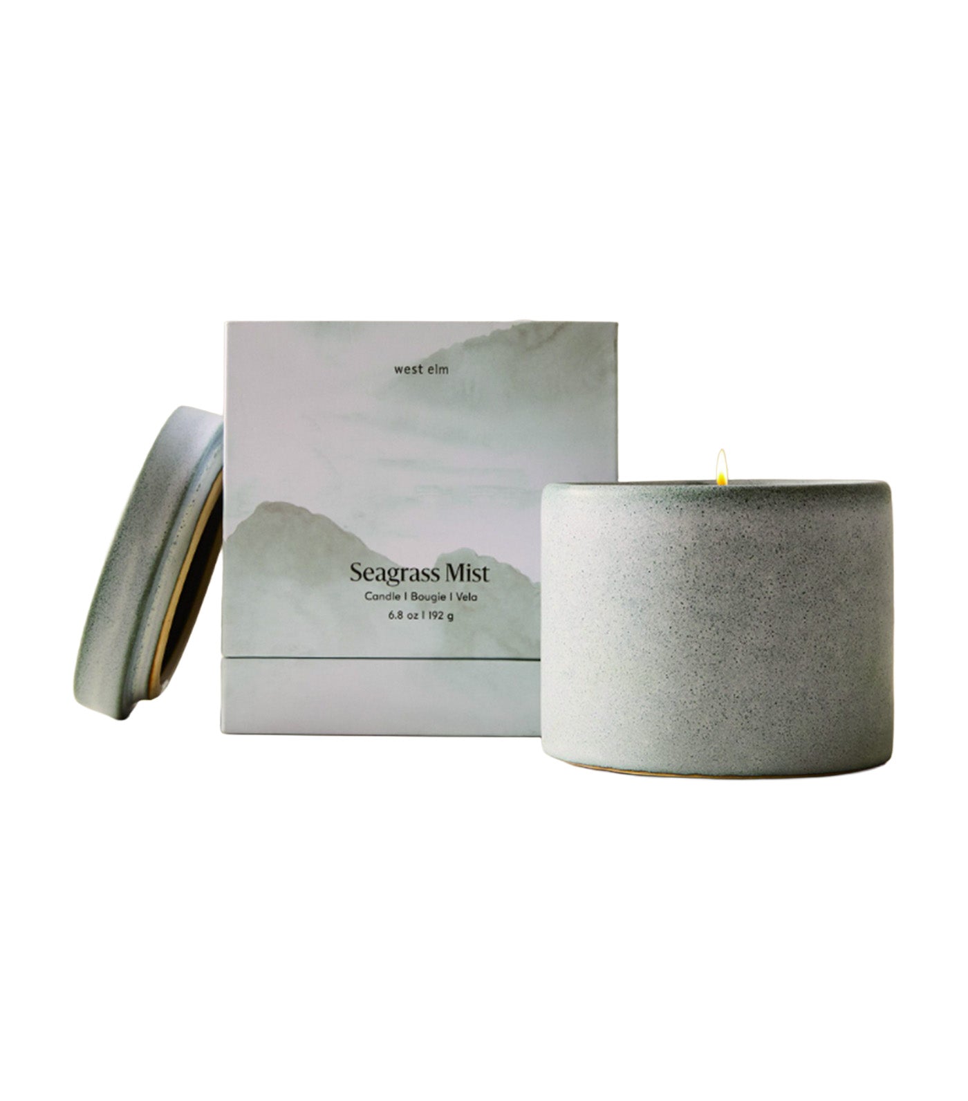west elm Terra Homescent Collection - Single Wicked Boxed Candle - Seagrass Mist