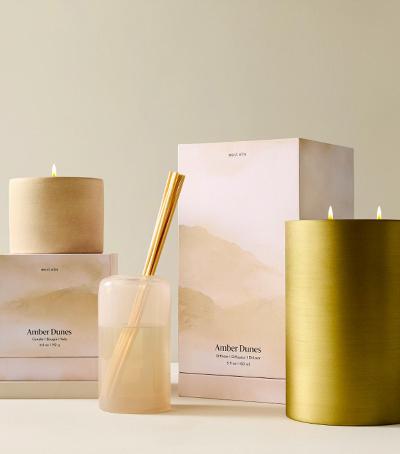 west elm Terra Homescent Collection - Single Wicked Boxed Candle - Amber Dunes