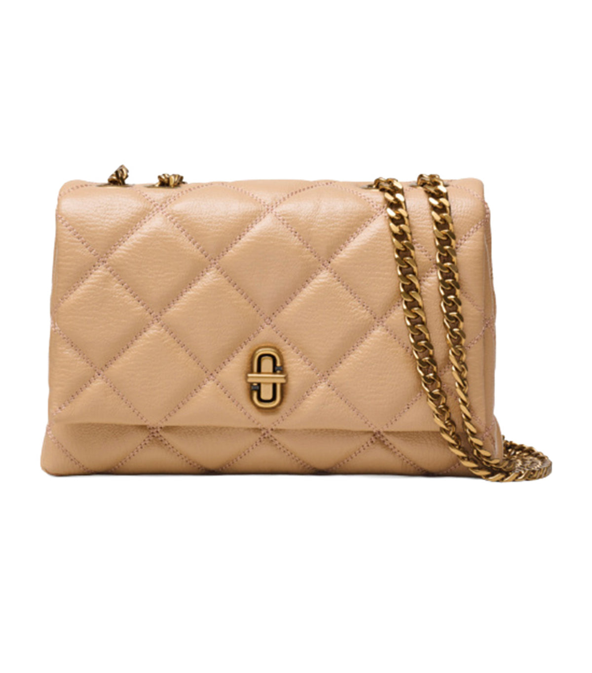 Quilted Slim Dual Convertible Shoulder Bag Camel