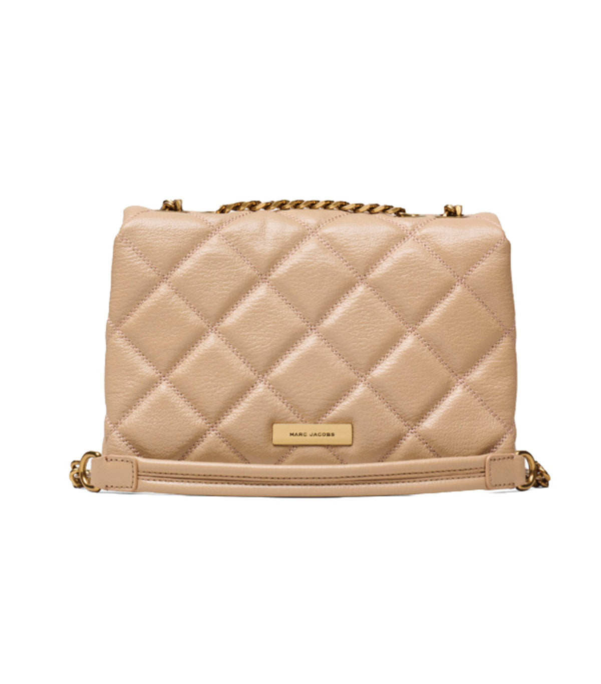 Quilted Slim Dual Convertible Shoulder Bag Camel