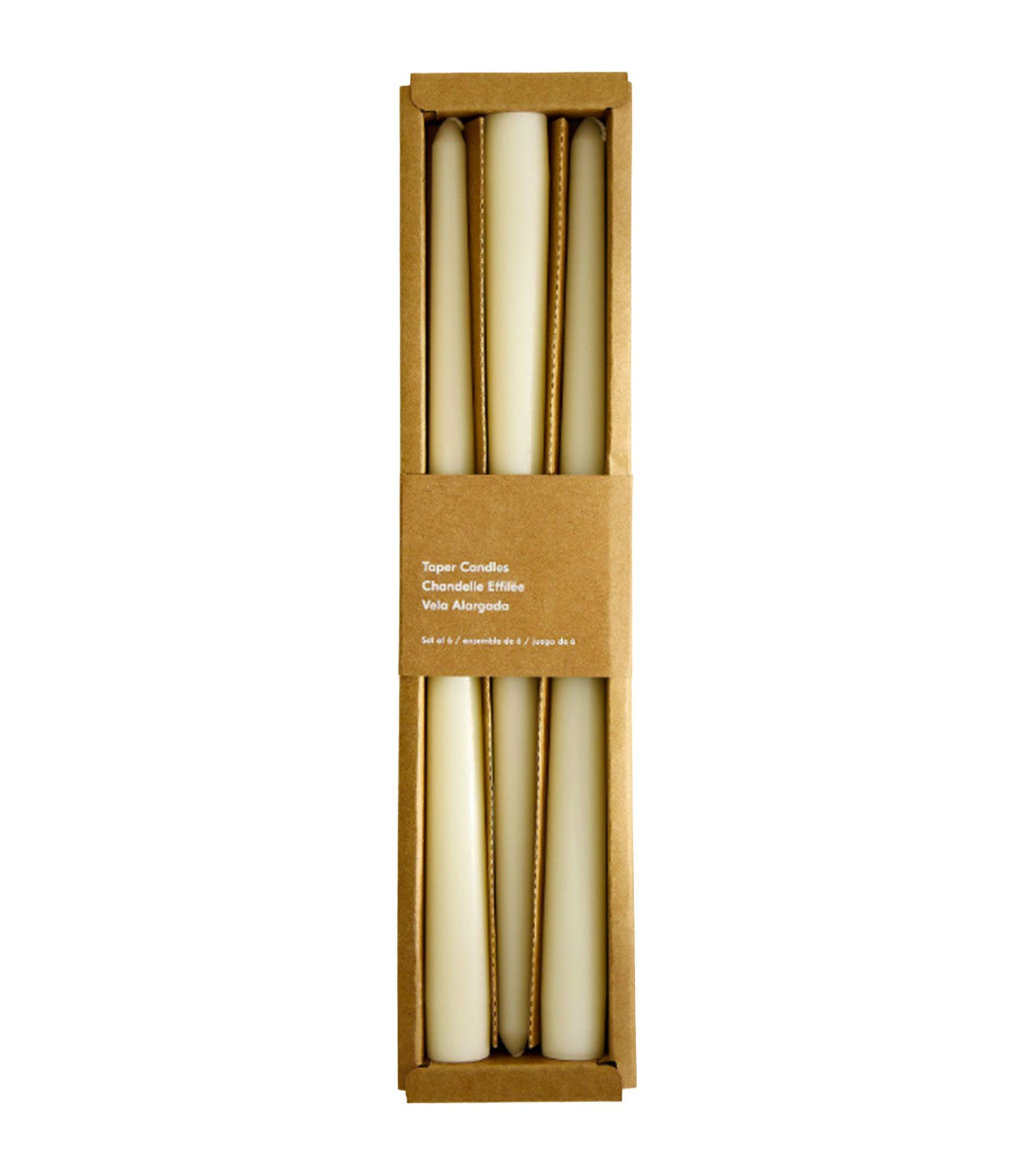 Signature Wax Taper Candles Set of 6 Ivory