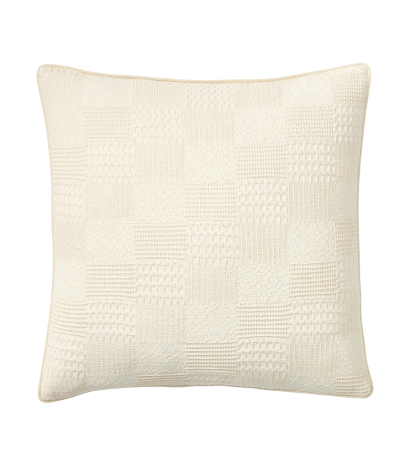 Patchwork Waffle Pillow Cover Alabaster