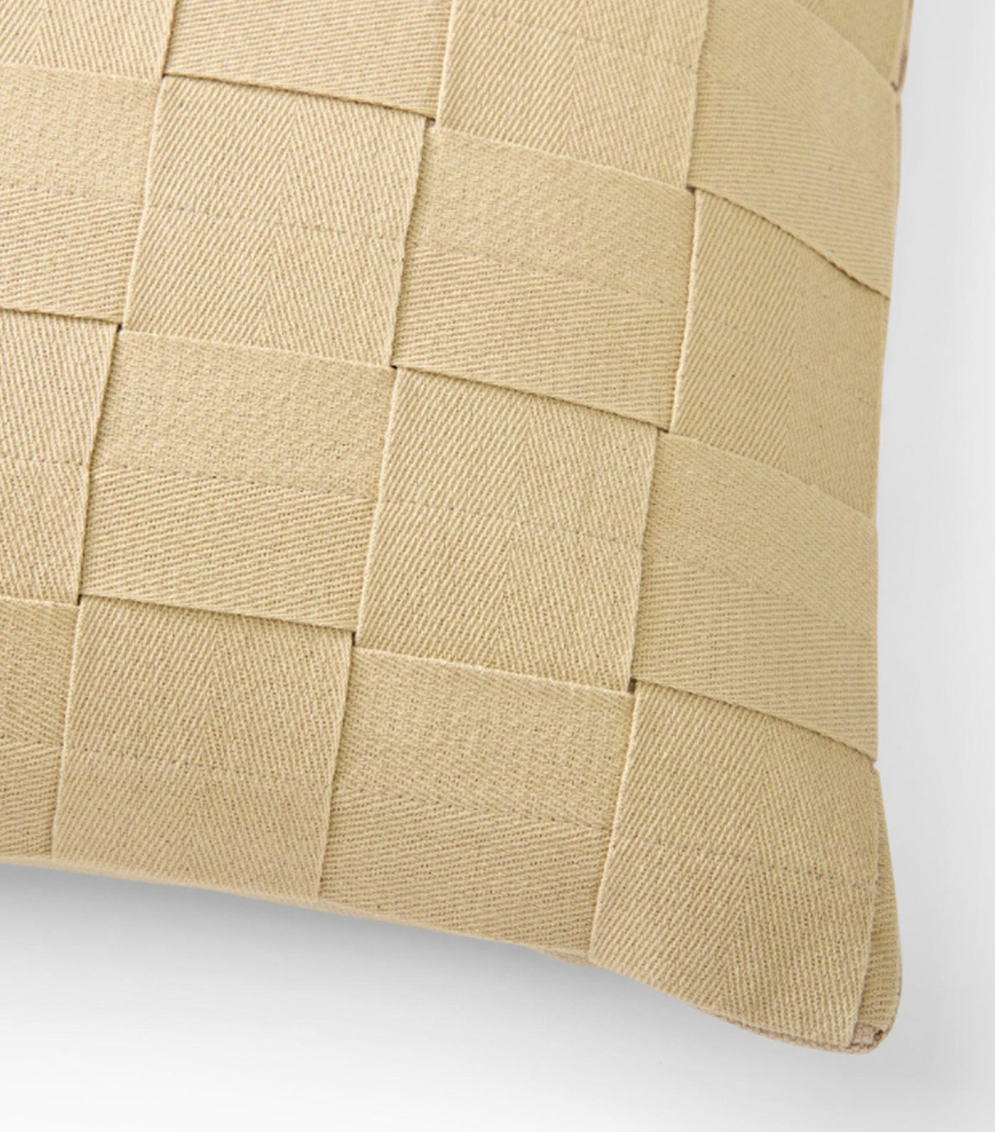 Taped Basketweave Pillow Cover Natural