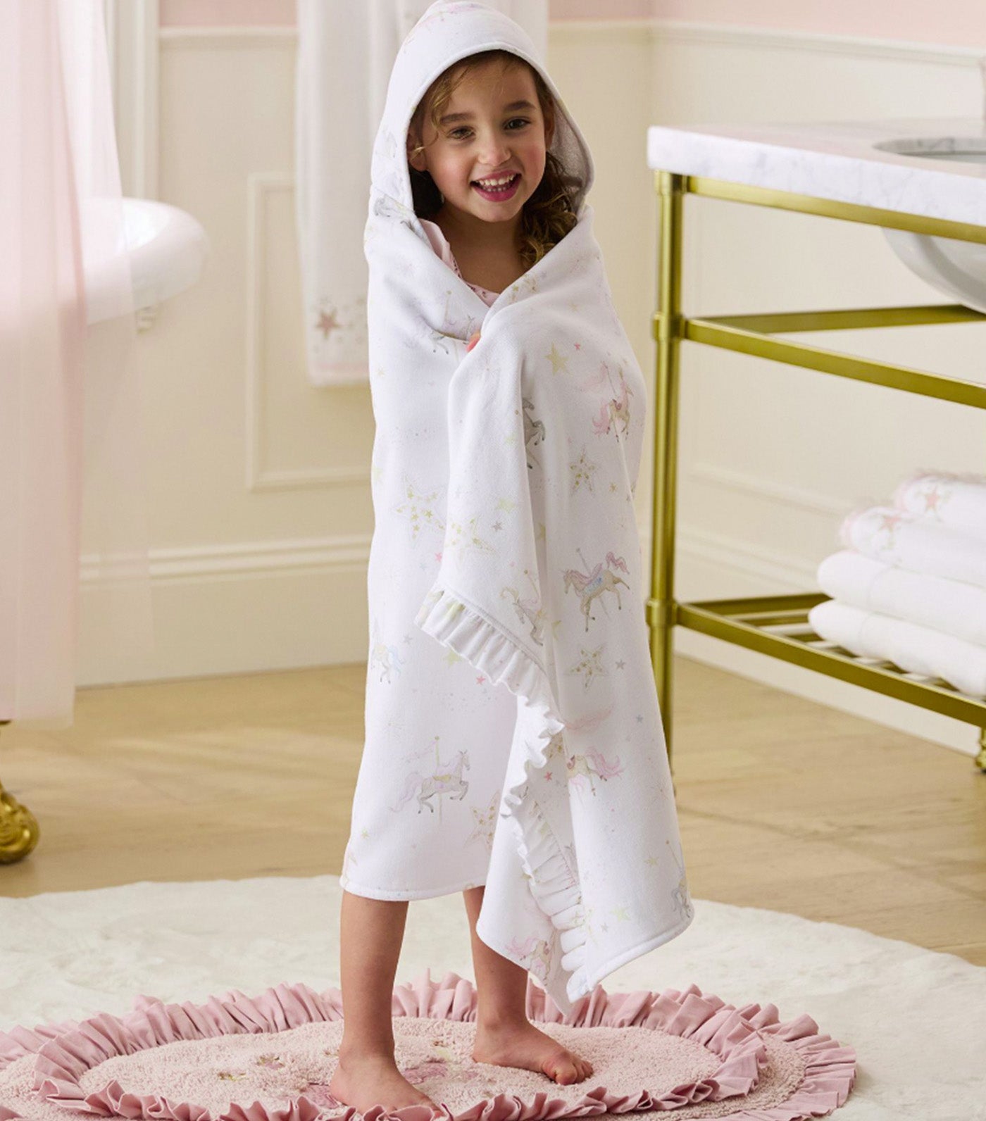 Tutu du Monde Carousel Horse Kid Hooded Towel Multi