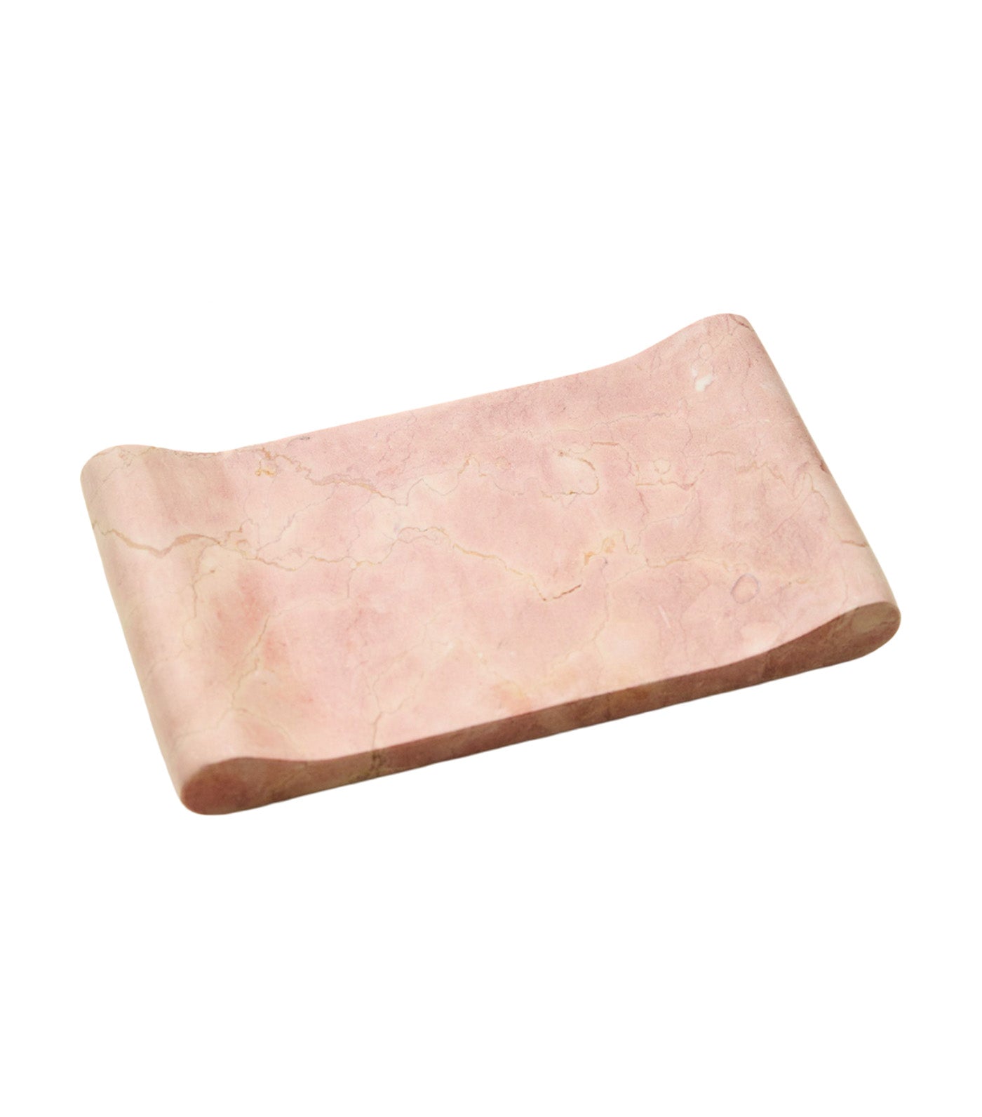 Draped Marble Stone Tray Pink