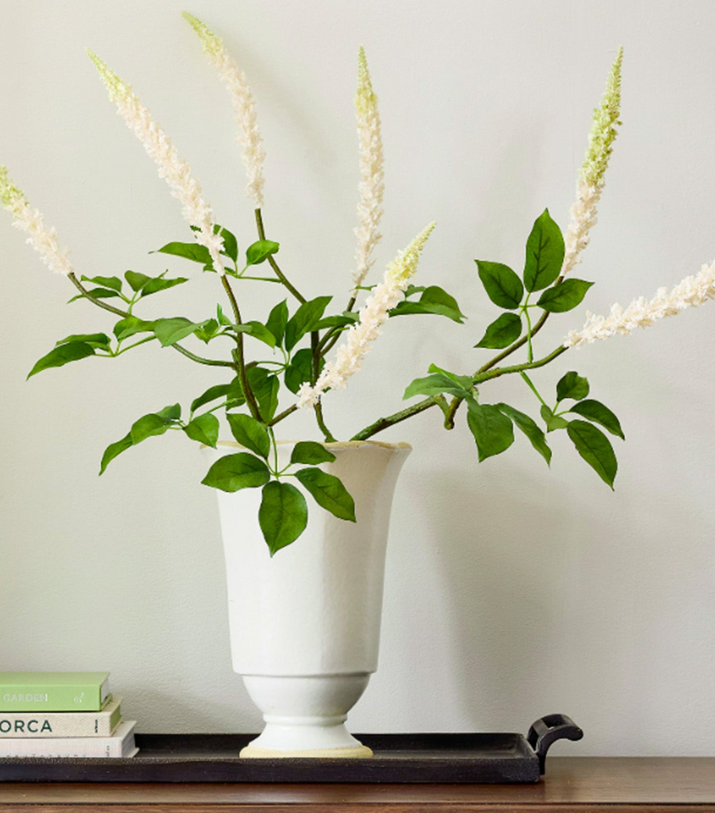 Faux Butterfly Bush Branch Ivory