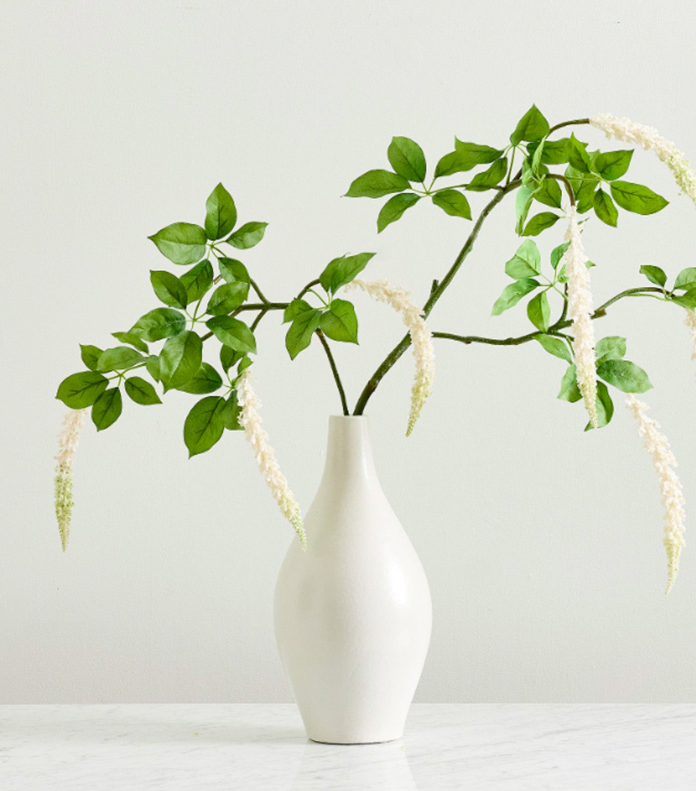 Faux Butterfly Bush Branch Ivory