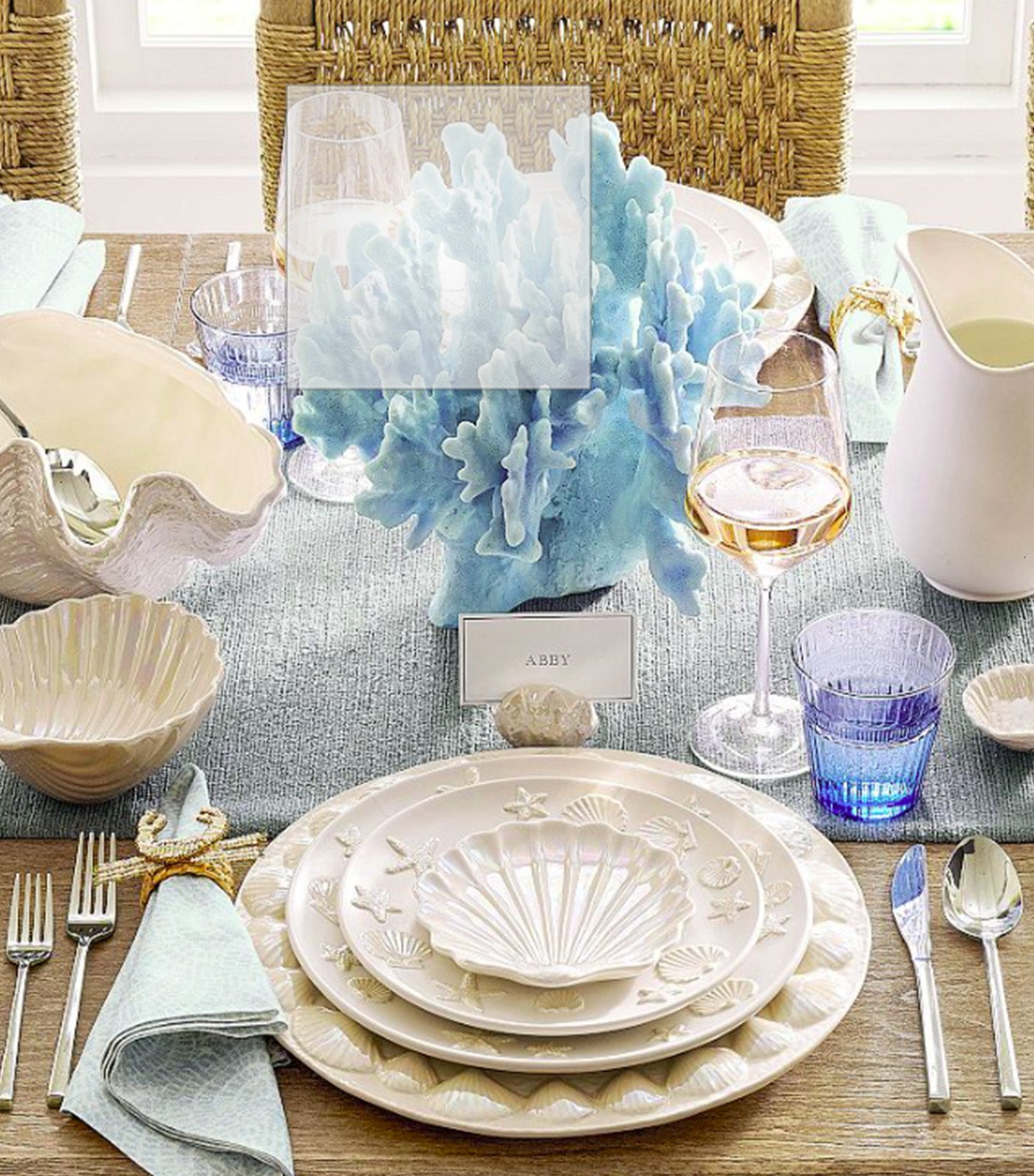 Pearlescent Shell Place Card Holders - Set of 4 White