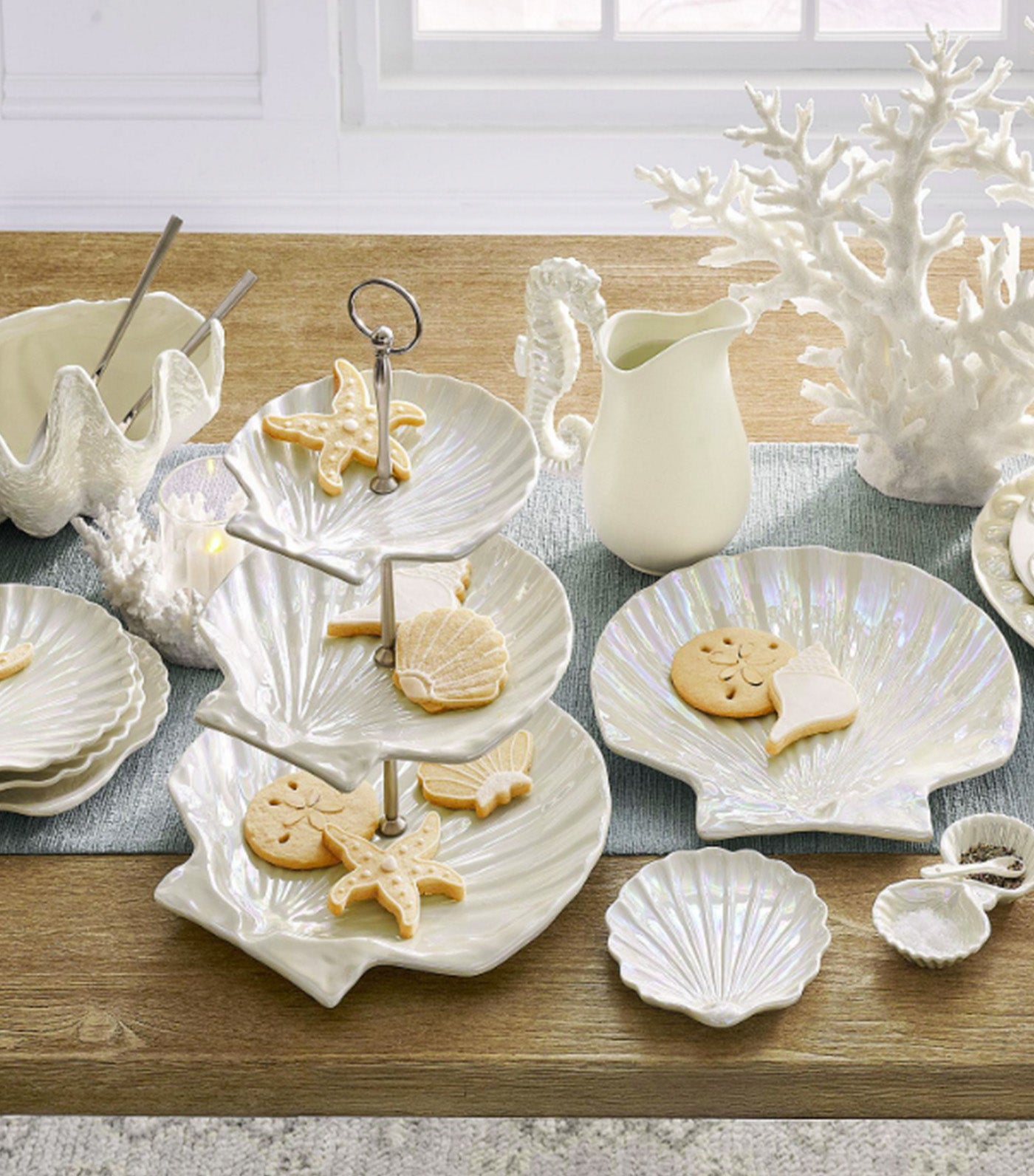 Pearlescent Shell Stoneware Collection
