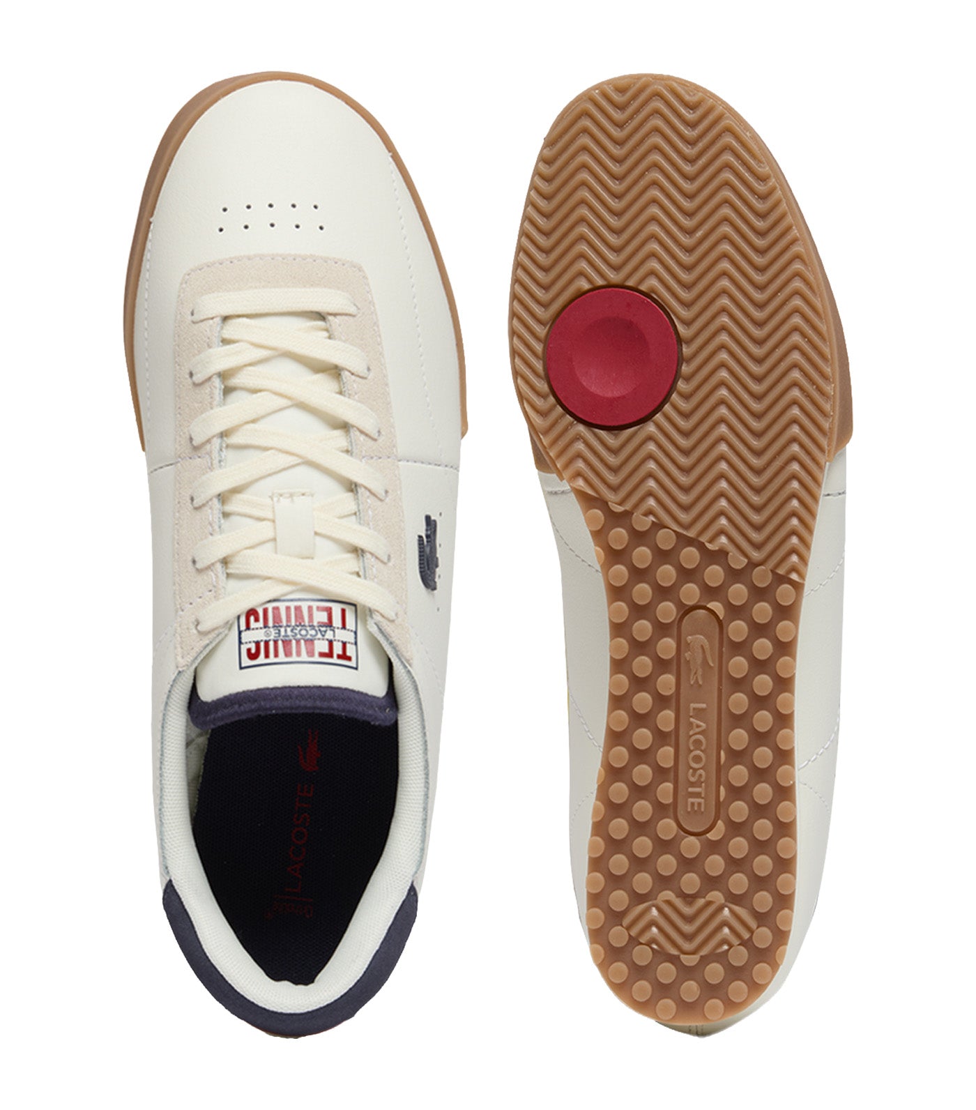 Men's Aura Leather Sneakers White/Navy/Red