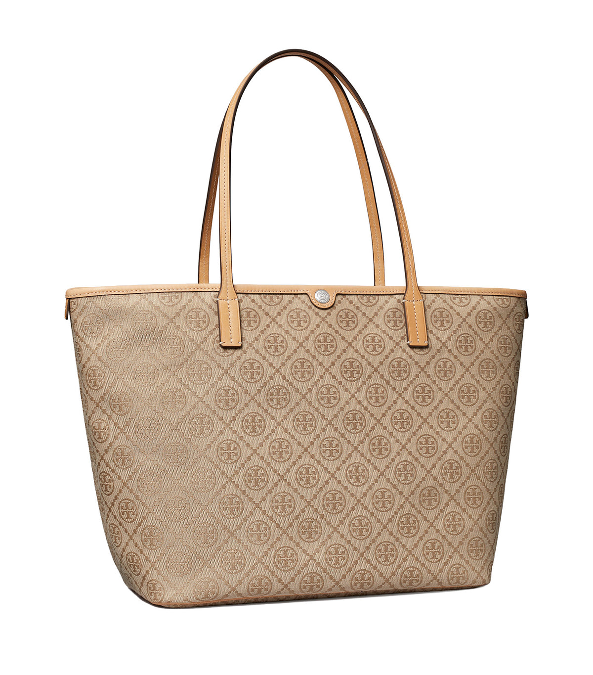 T Monogram Zip Tote Flax
