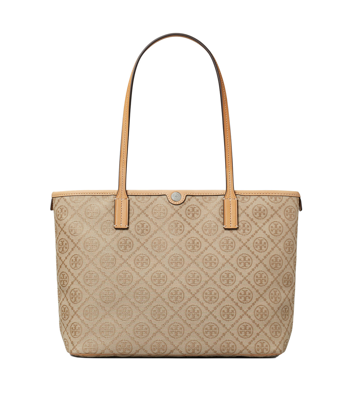 T Monogram Small Zip Tote Flax