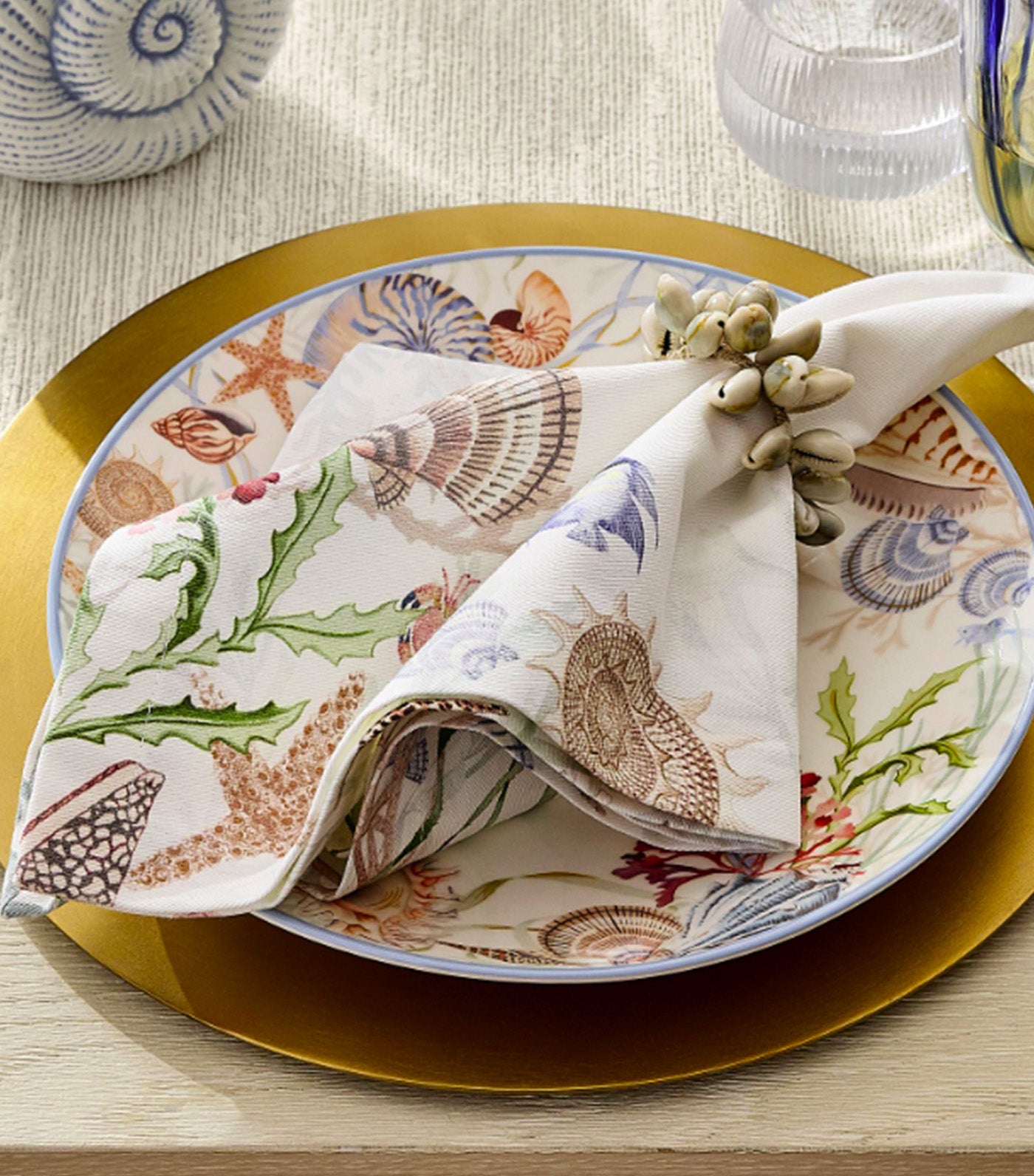 Enchanted Sea Cotton Napkins Mixed Set of 4