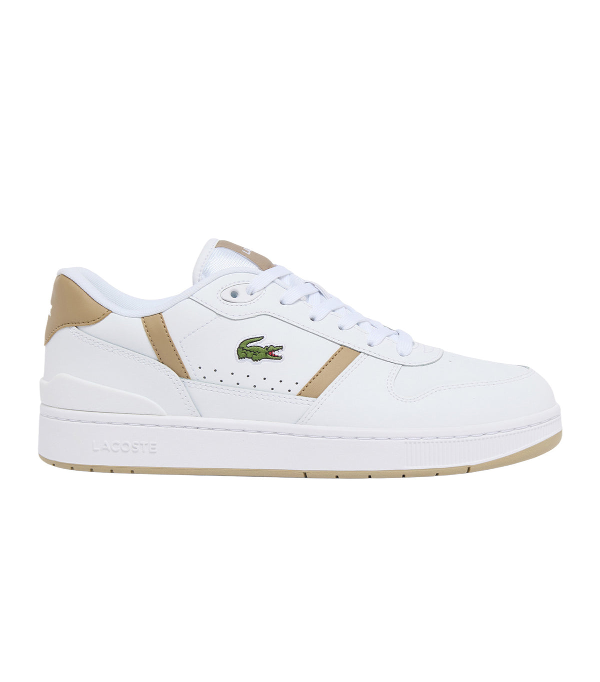 Men's T-Clip Set Leather Sneakers White/Light Brown