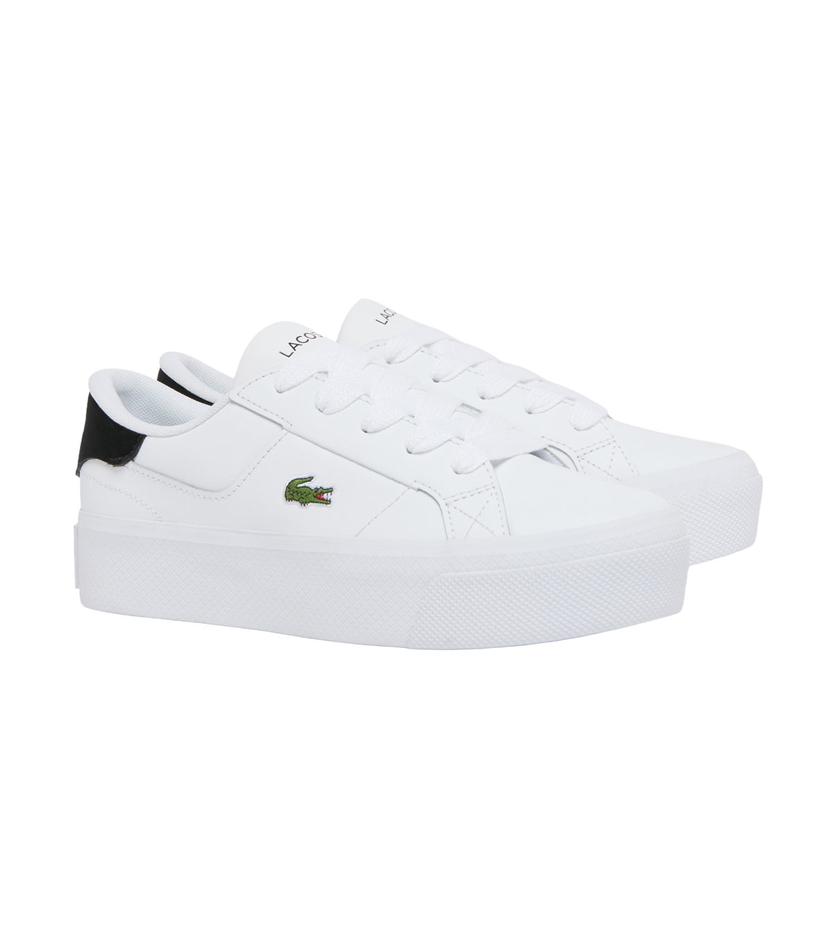 Ziane Platform Leather Sneakers White/Black