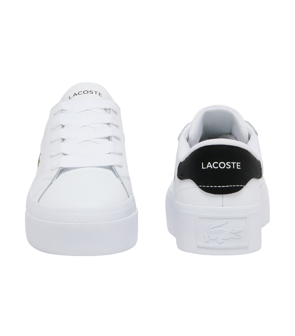 Ziane Platform Leather Sneakers White/Black