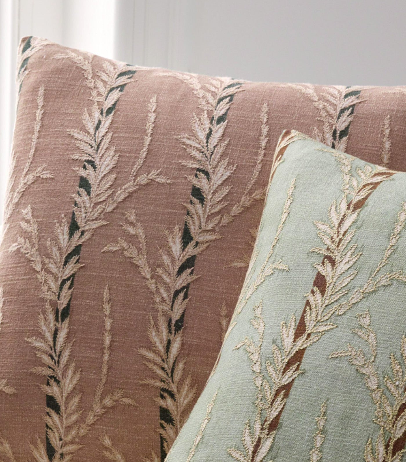 Trellis Vine Stripe Pillow Cover Vetiver Green