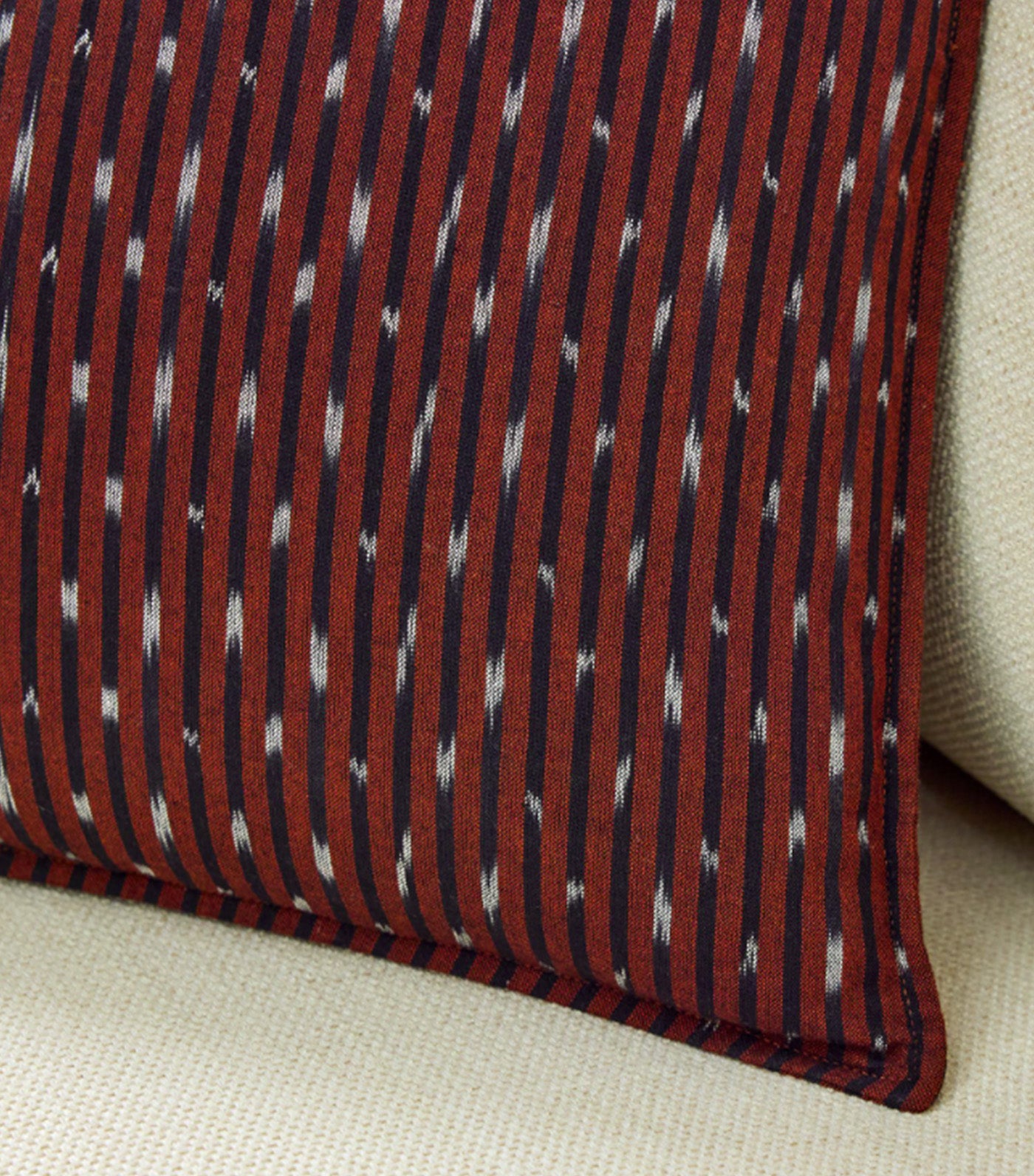 Ikat Dot Stripe Pillow Cover Dark Honey