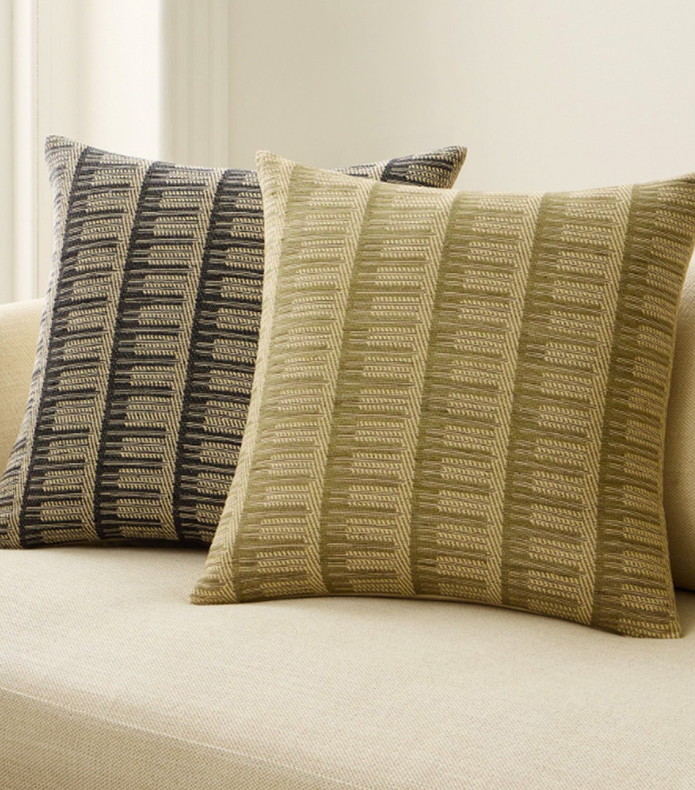 Broken Silk Wide Stripe Pillow Cover Cedar Green