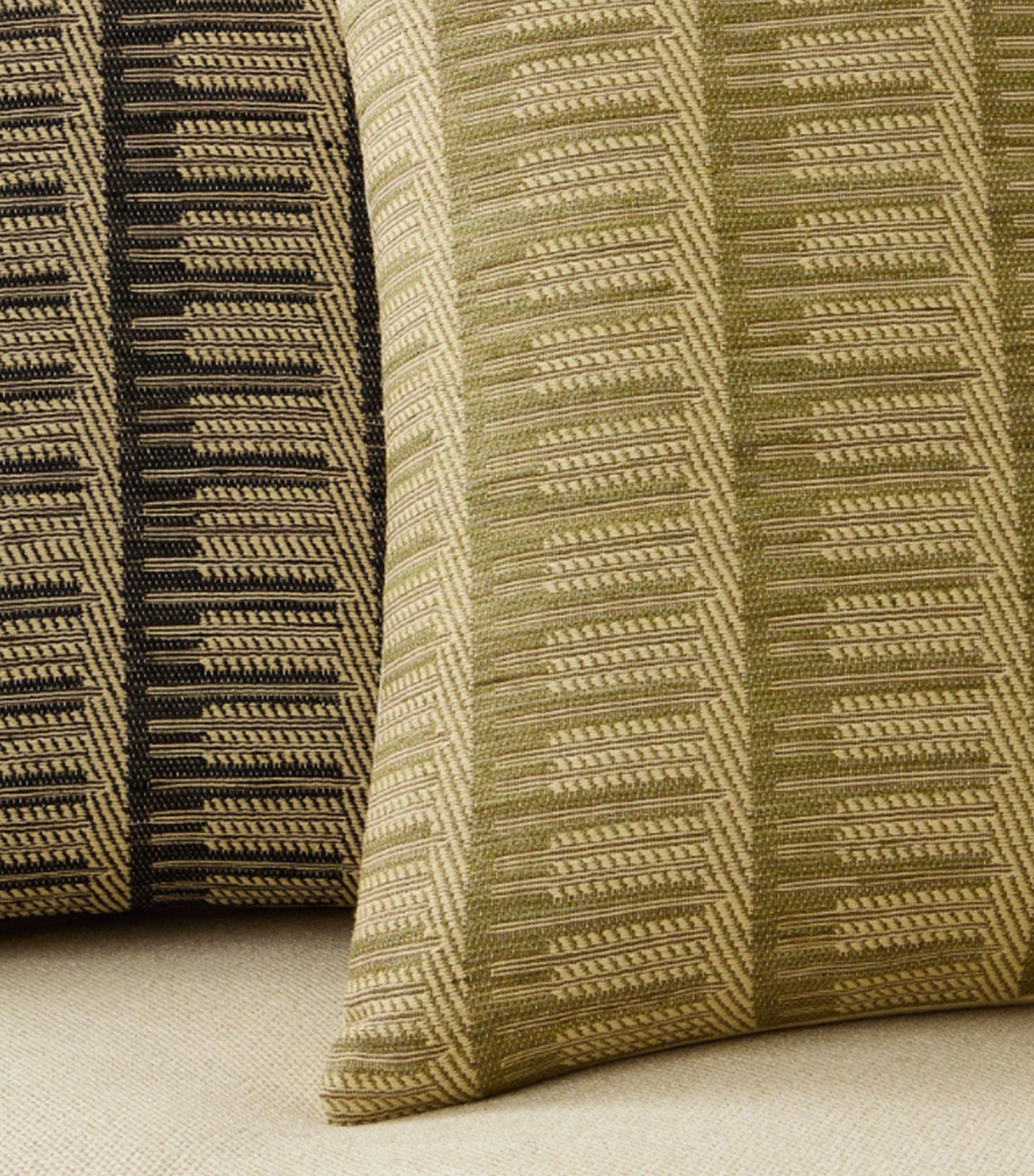 Broken Silk Wide Stripe Pillow Cover Cedar Green