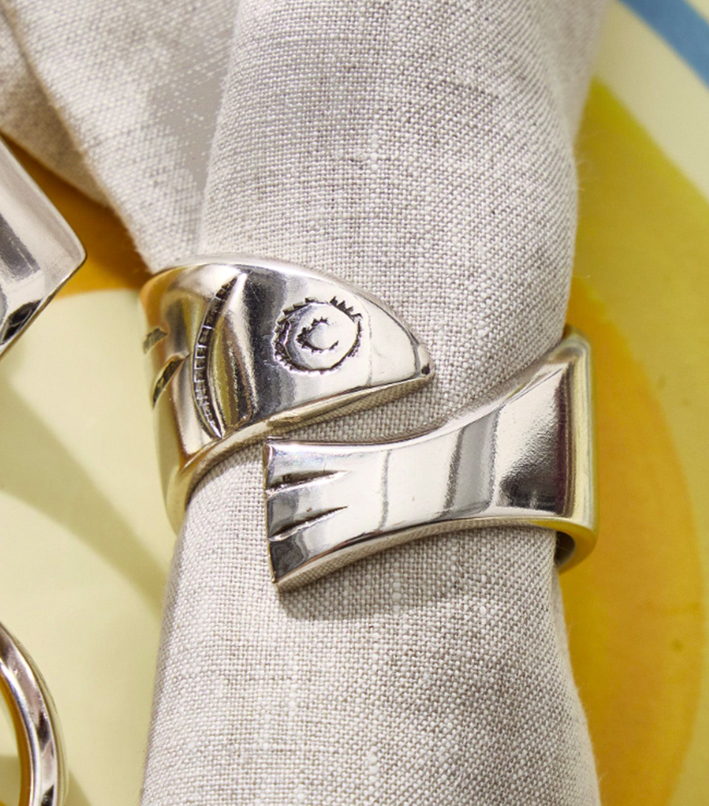 Sardine Metal Napkin Ring Sets Silver