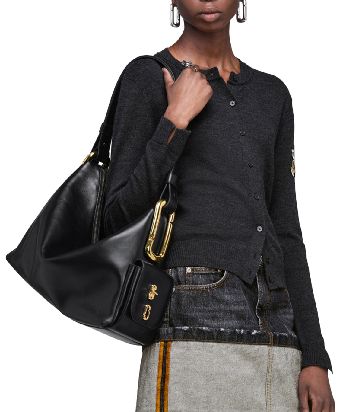 Juliette Leather Hobo Bag Black