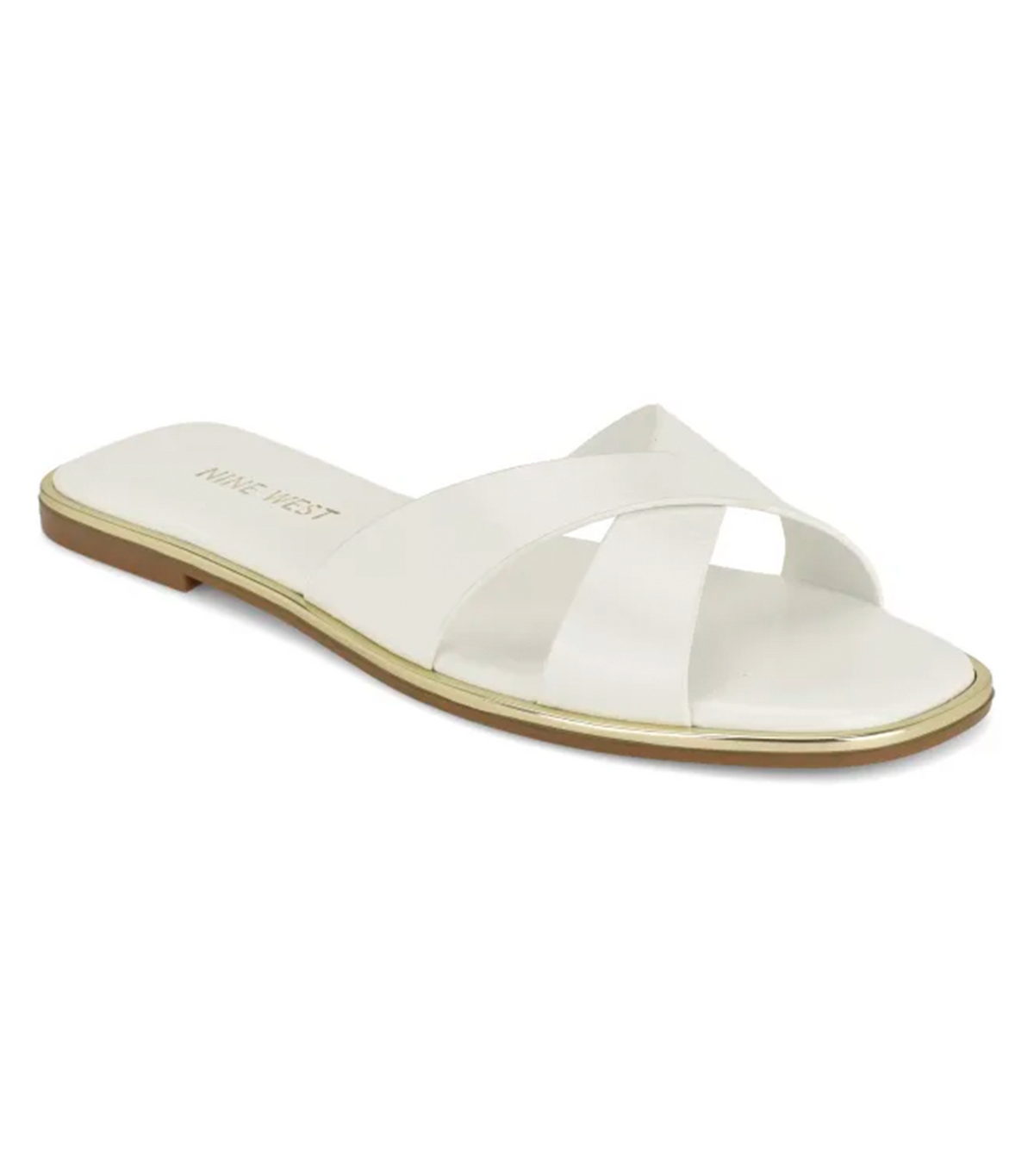 Edeny Flat Slide Sandal White