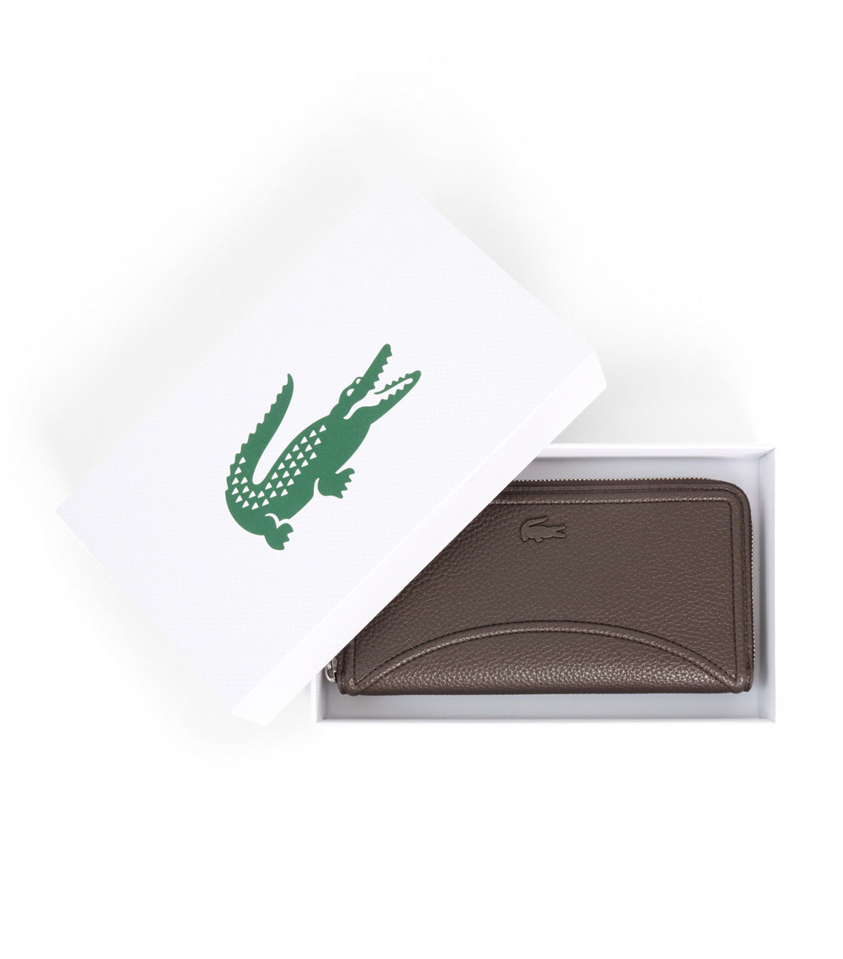 Lacoste Large Everyday Club Zipped Billfold Dark Brown