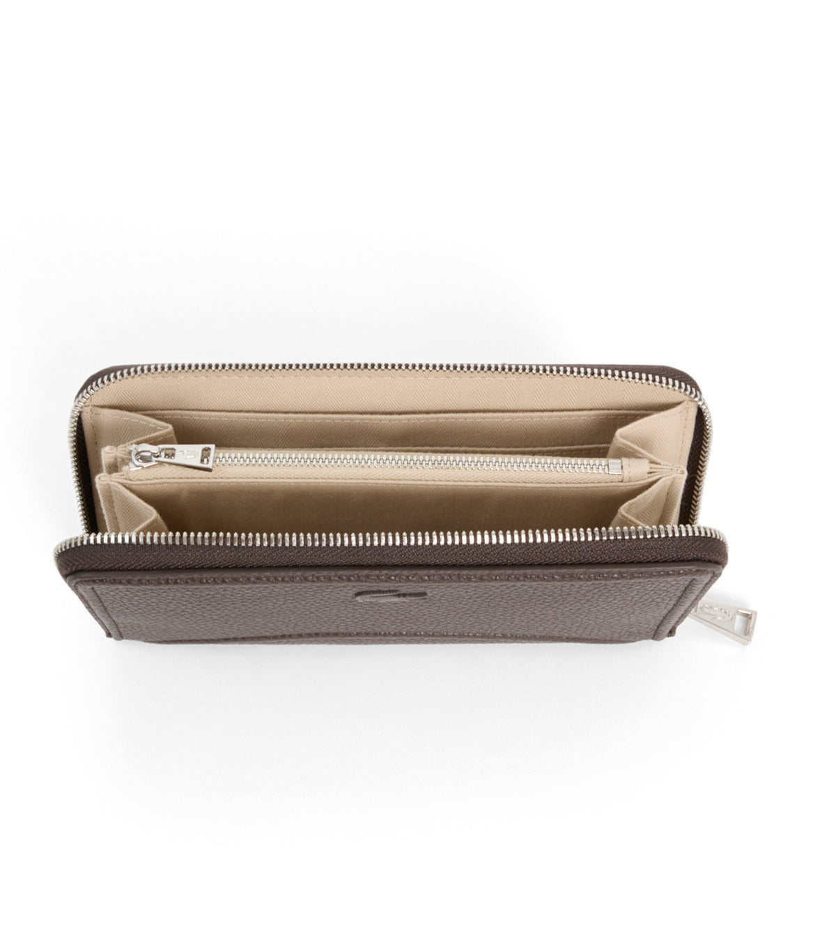 Lacoste Large Everyday Club Zipped Billfold Dark Brown