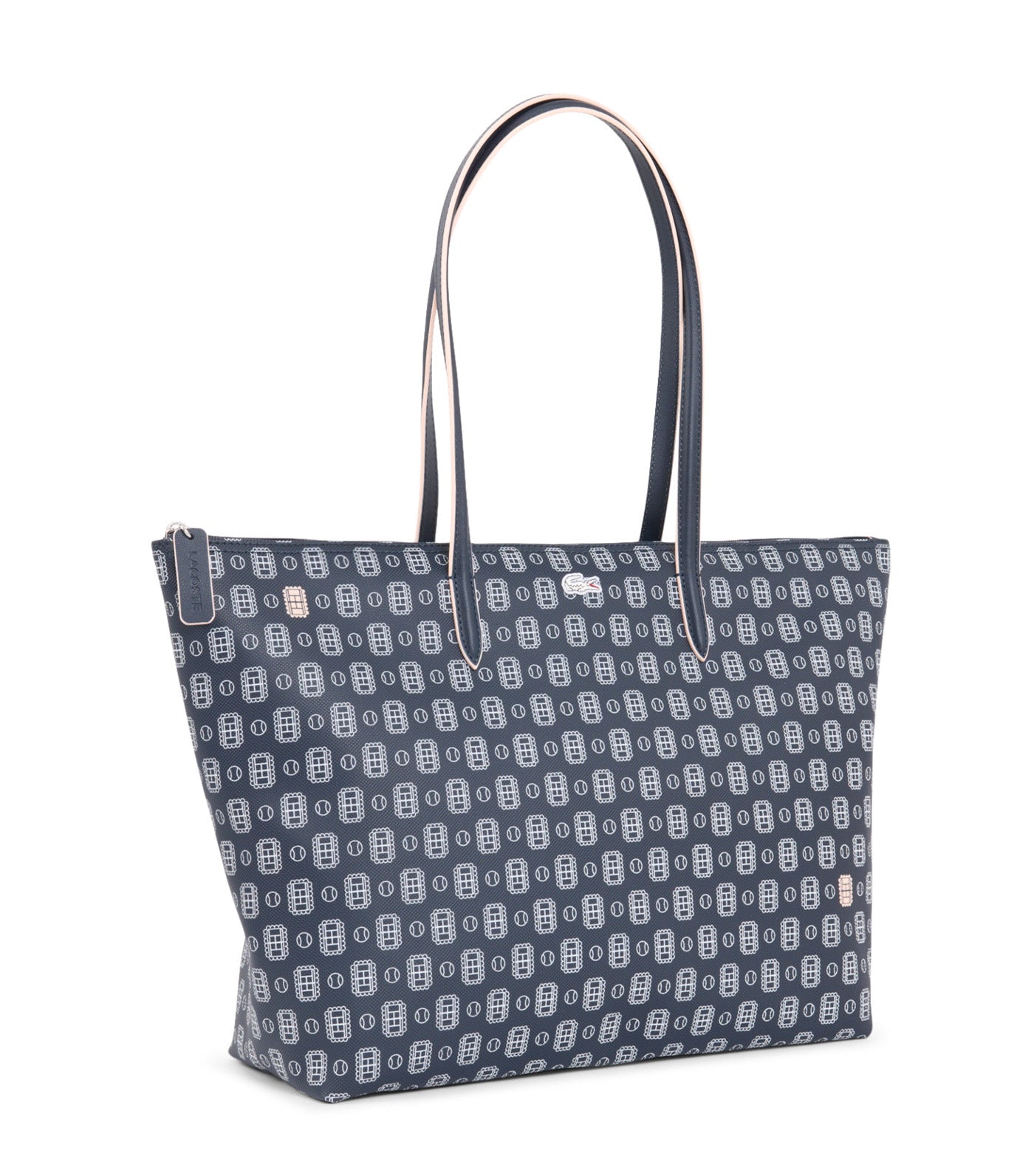 Large L.12.12 Concept Print Tote Marine Sombre Farine