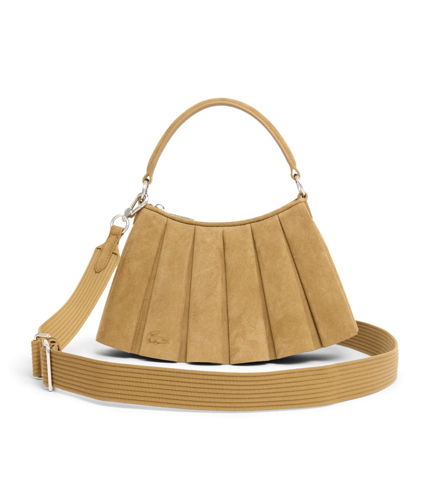 Small Lenglen Suede Leather Purse Dark Beige