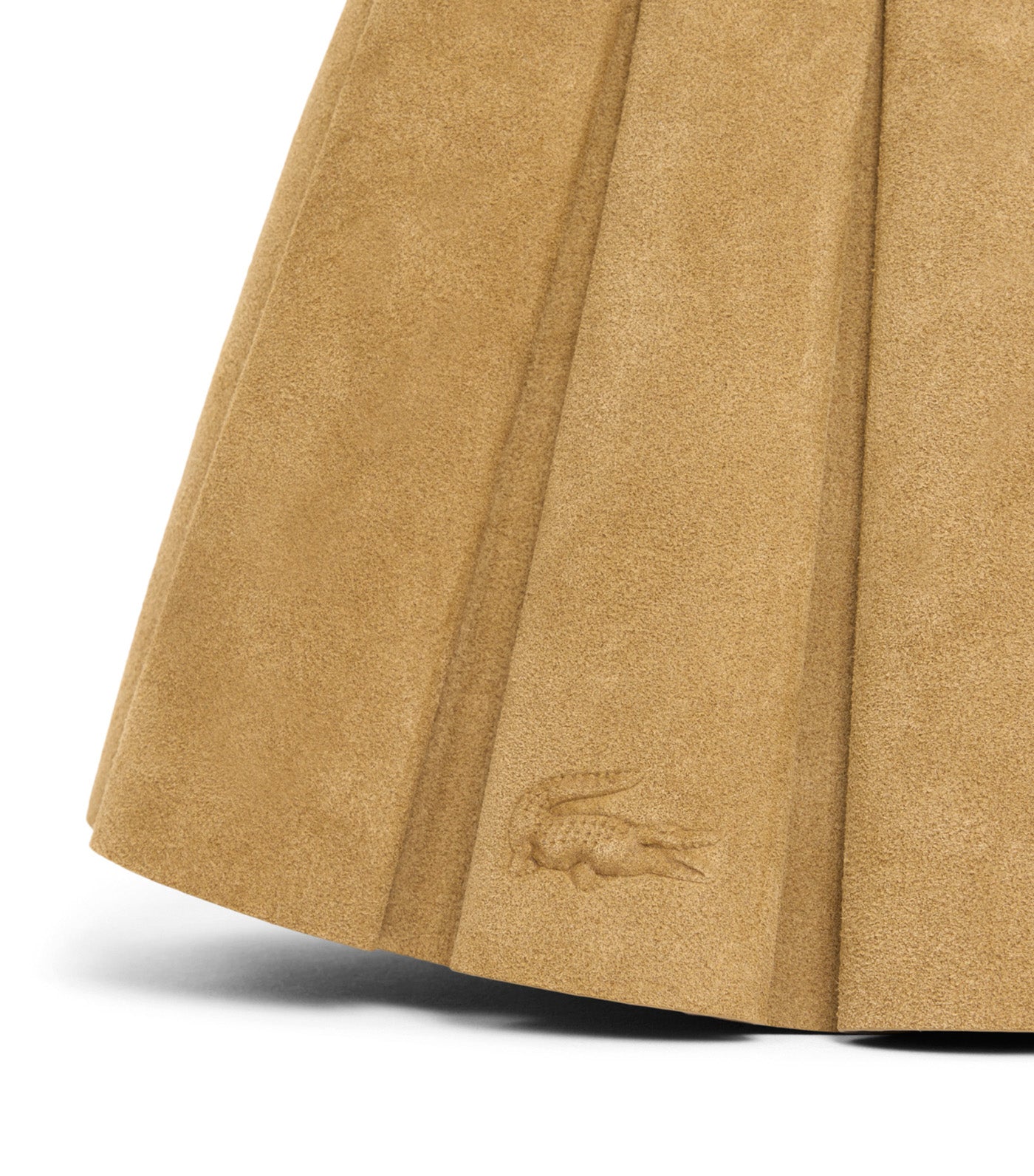 Small Lenglen Suede Leather Purse Dark Beige