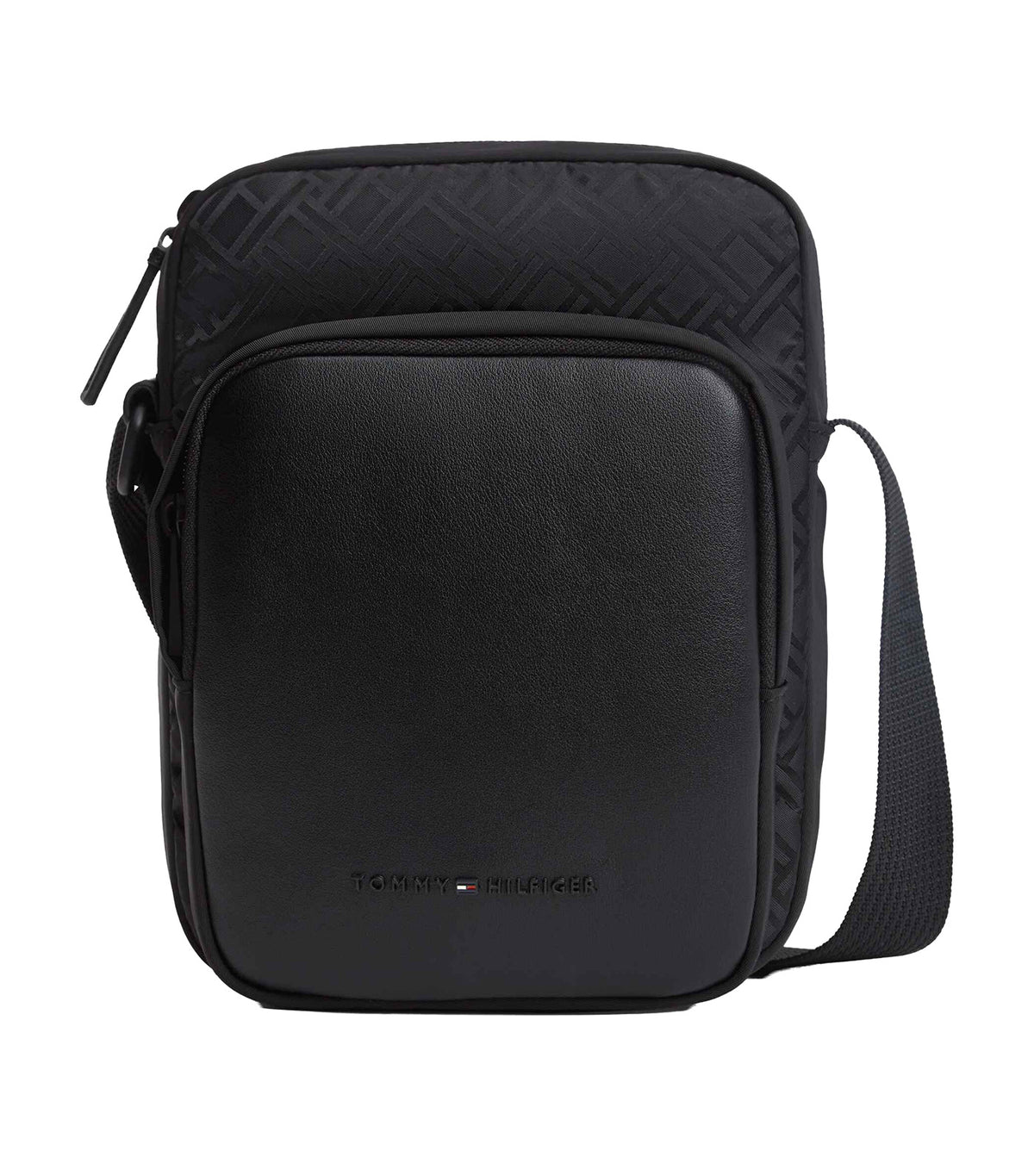 Men's Nylon Jaquard Mini Reporter Bag Black