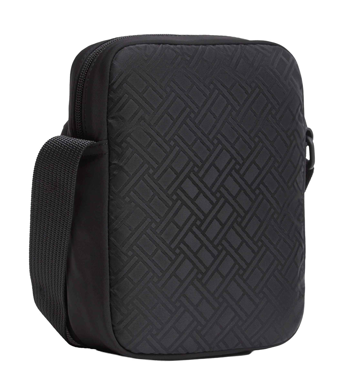 Men's Nylon Jaquard Mini Reporter Bag Black