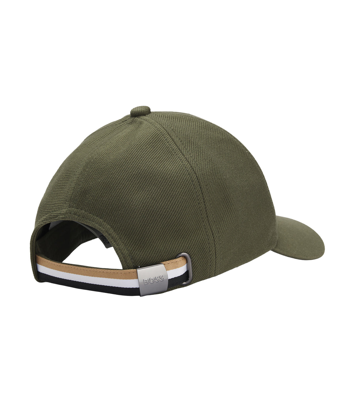 Cotton-Twill Cap with Double B Monogram Olive Green