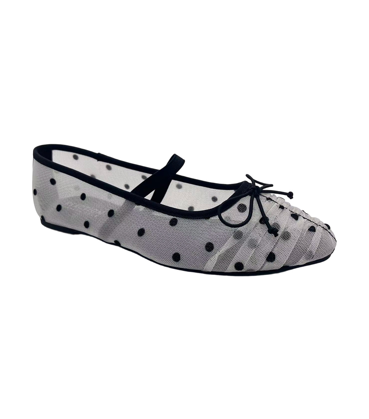 Margie Ballet Flats Mesh Black White
