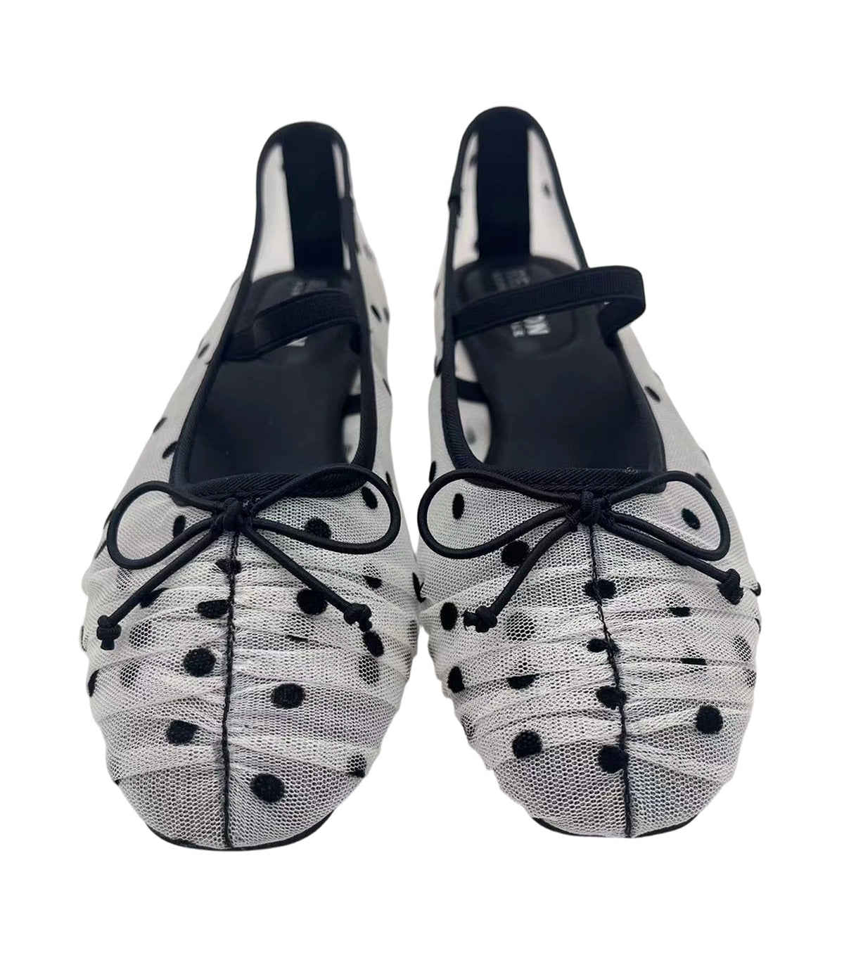Margie Ballet Flats Mesh Black White