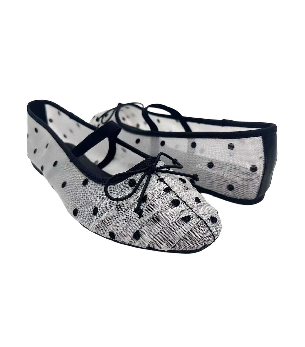 Margie Ballet Flats Mesh Black White