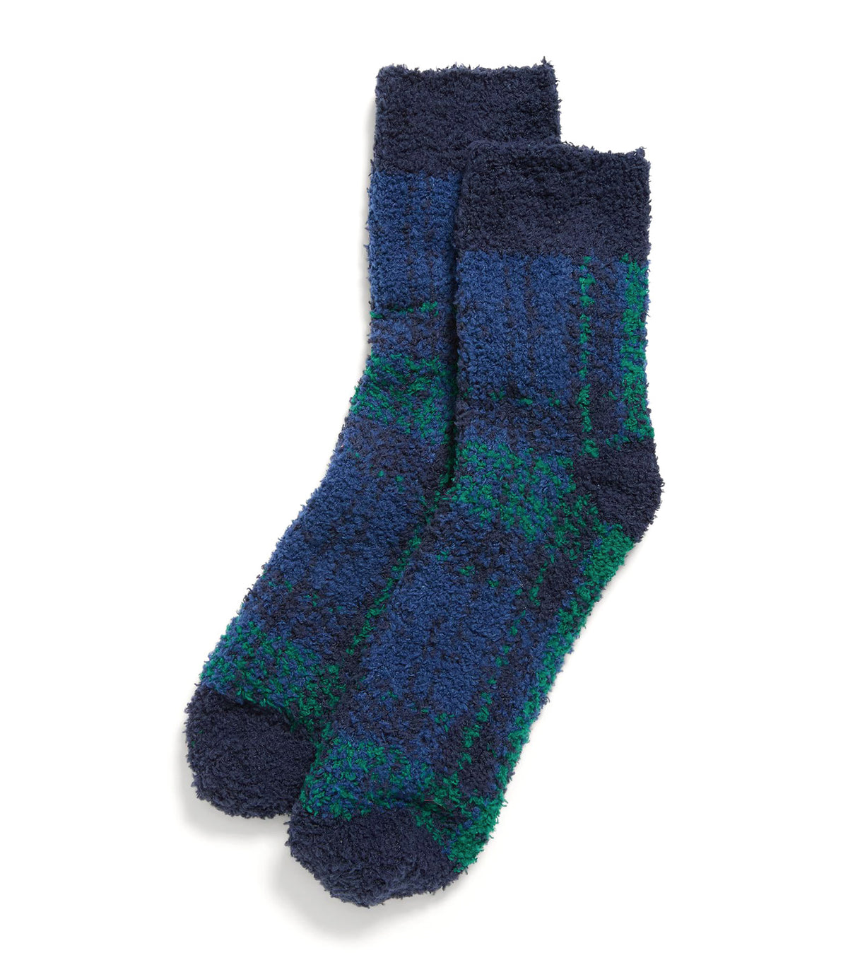 Cozy Crew Socks for Women Blue Plaid