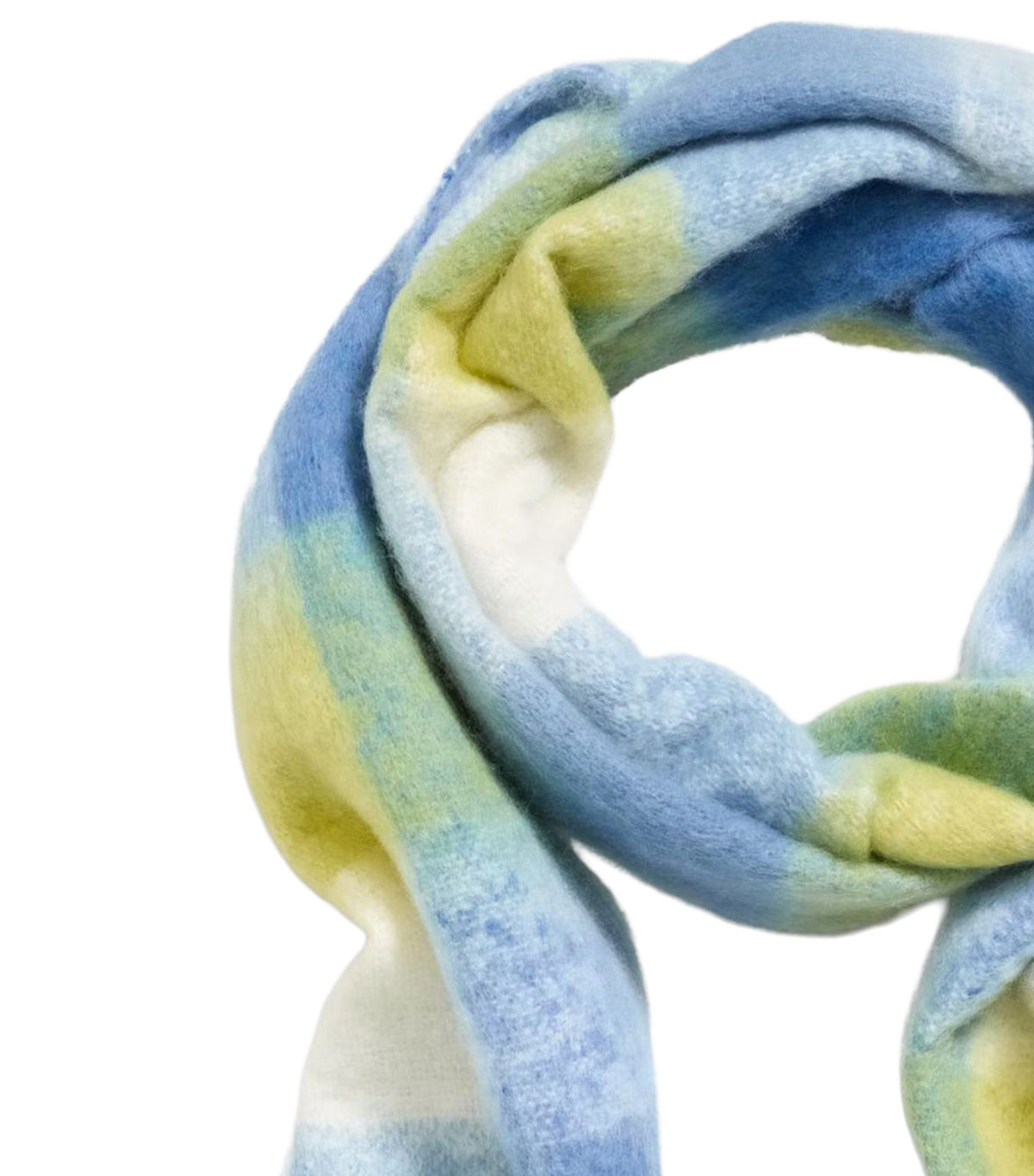 Fringed Scarf Blue Plaid
