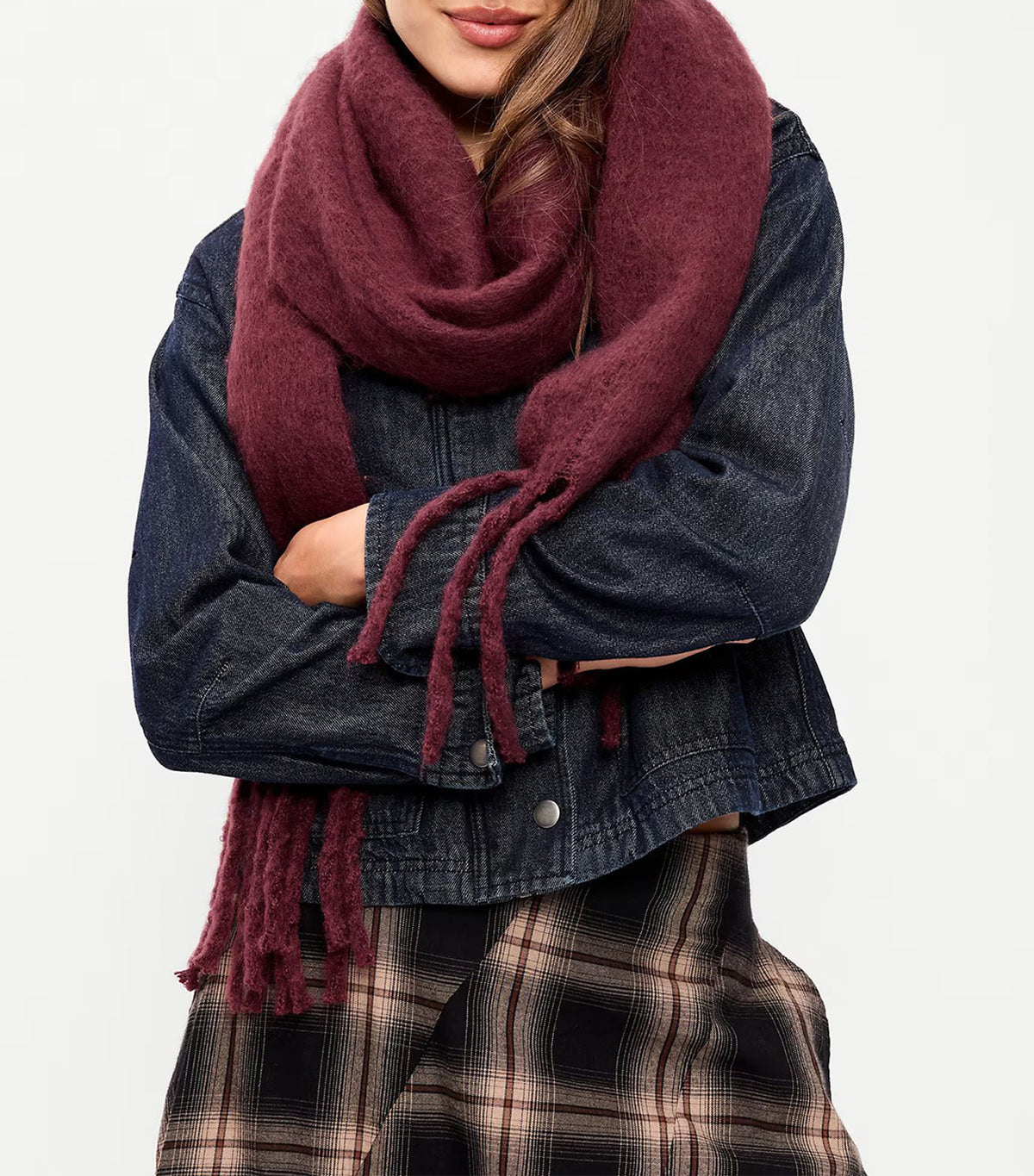 Fringed Scarf Royal Burgundy