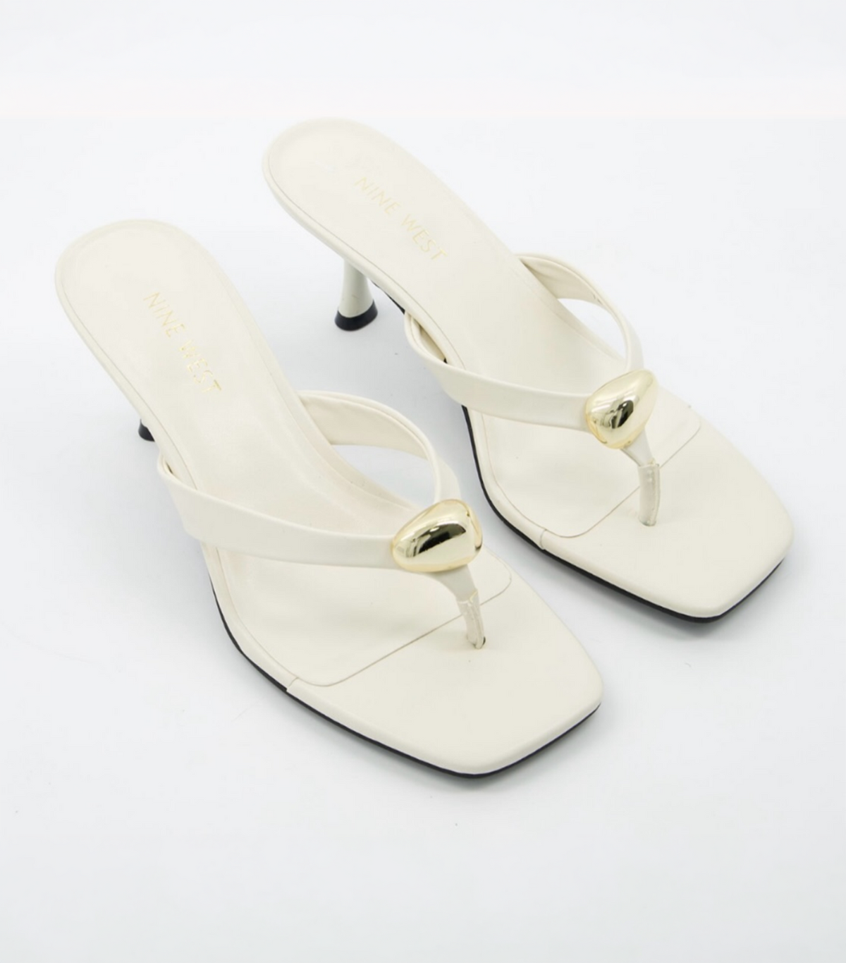 Azella Slip-On Kitten Heel Sandal Ivory