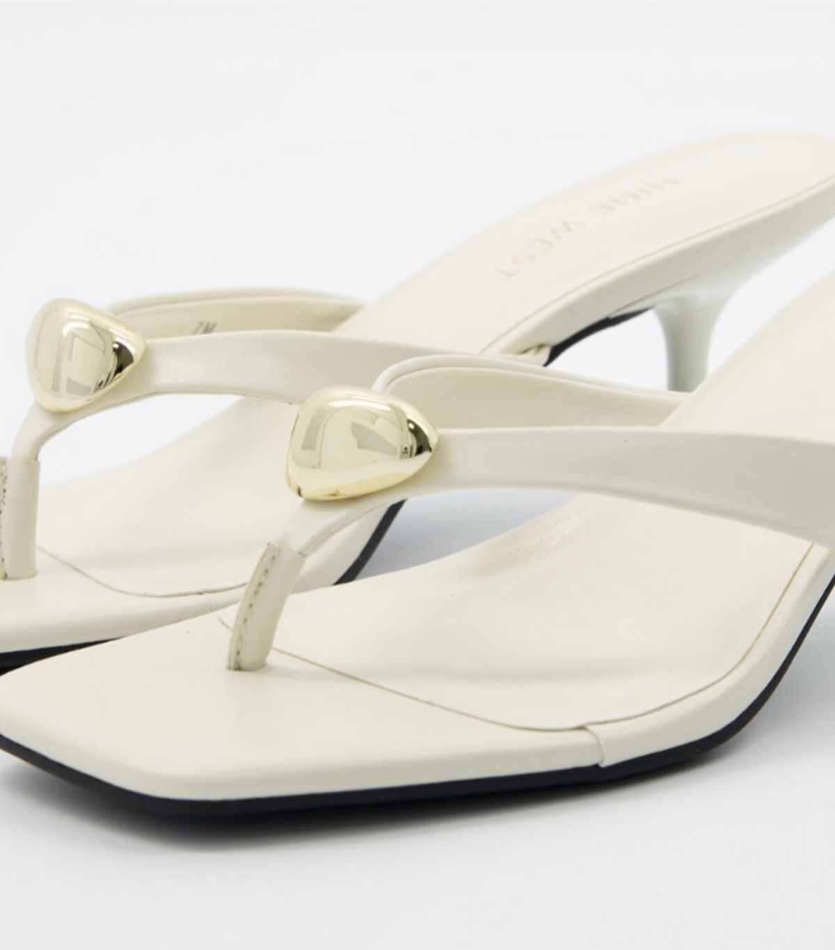 Azella Slip-On Kitten Heel Sandal Ivory