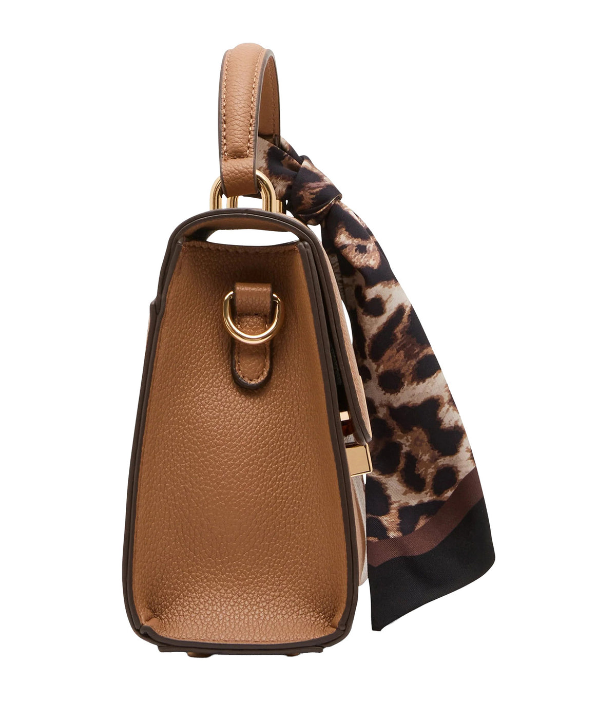 Top Handle Bag with Scarf Mocha