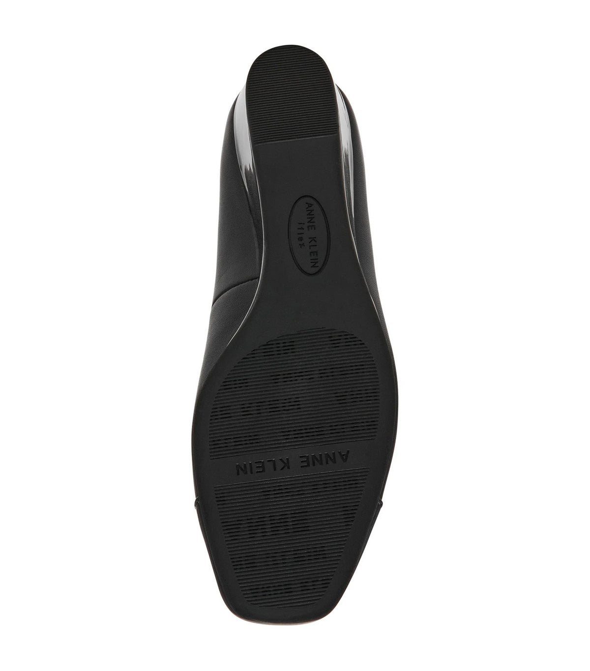 Leather Wedge Ballet Flat Black