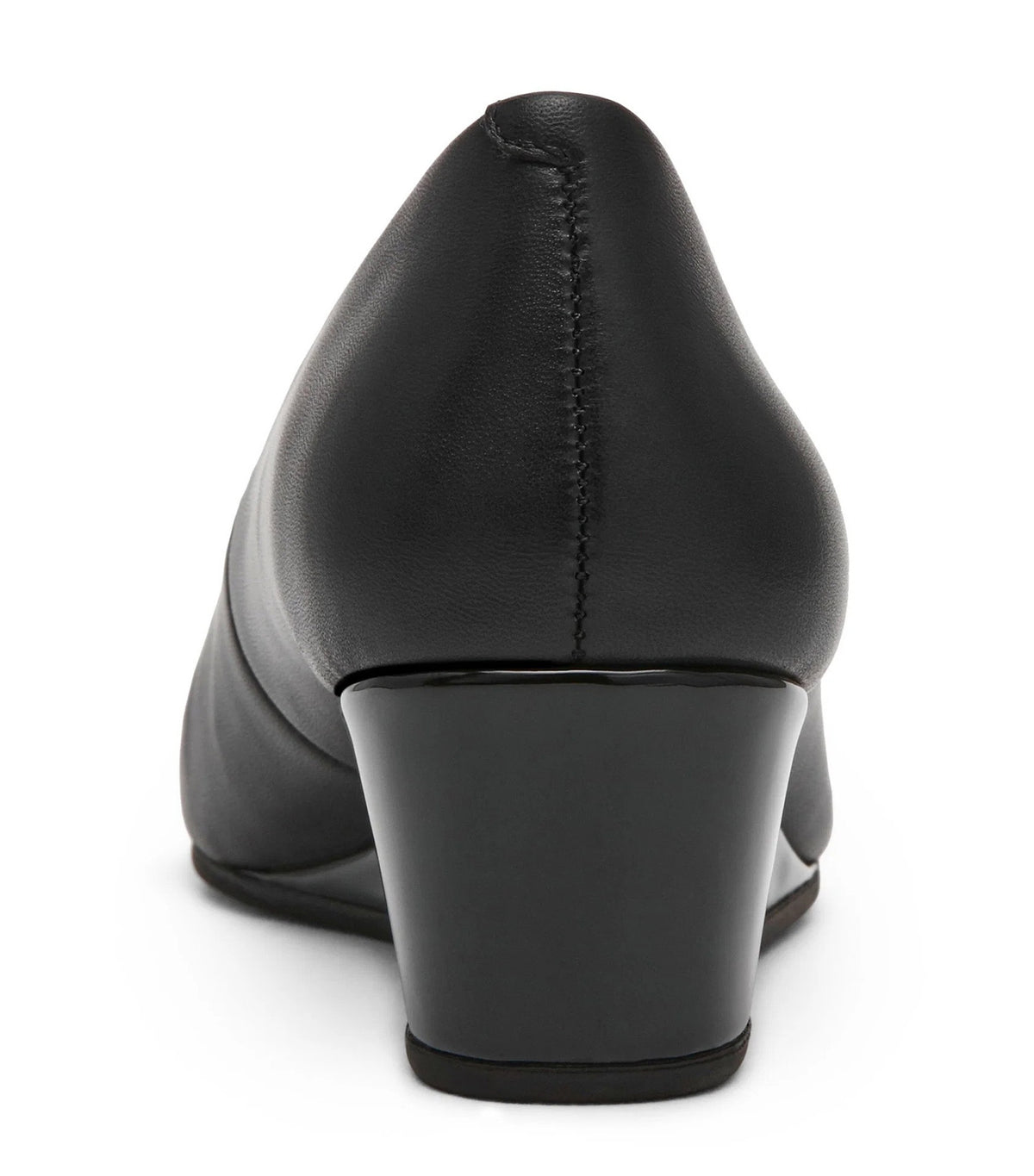 Leather Wedge Ballet Flat Black