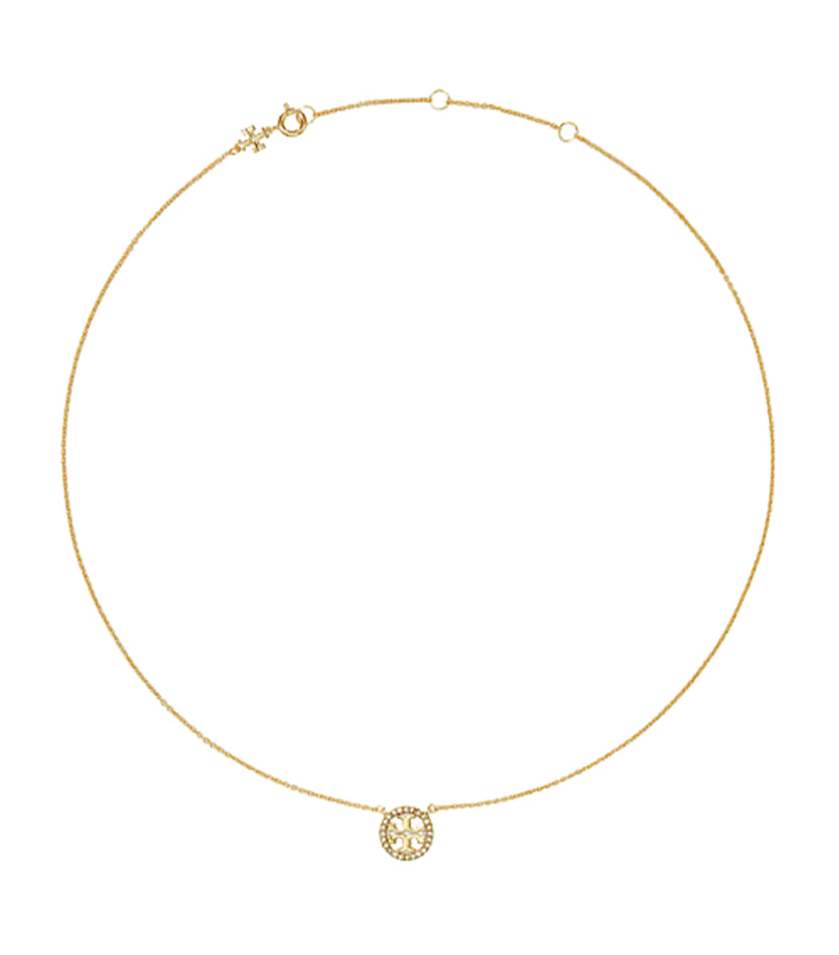 Icon Pavé Pendant Necklace Tory Gold/Tory Silver